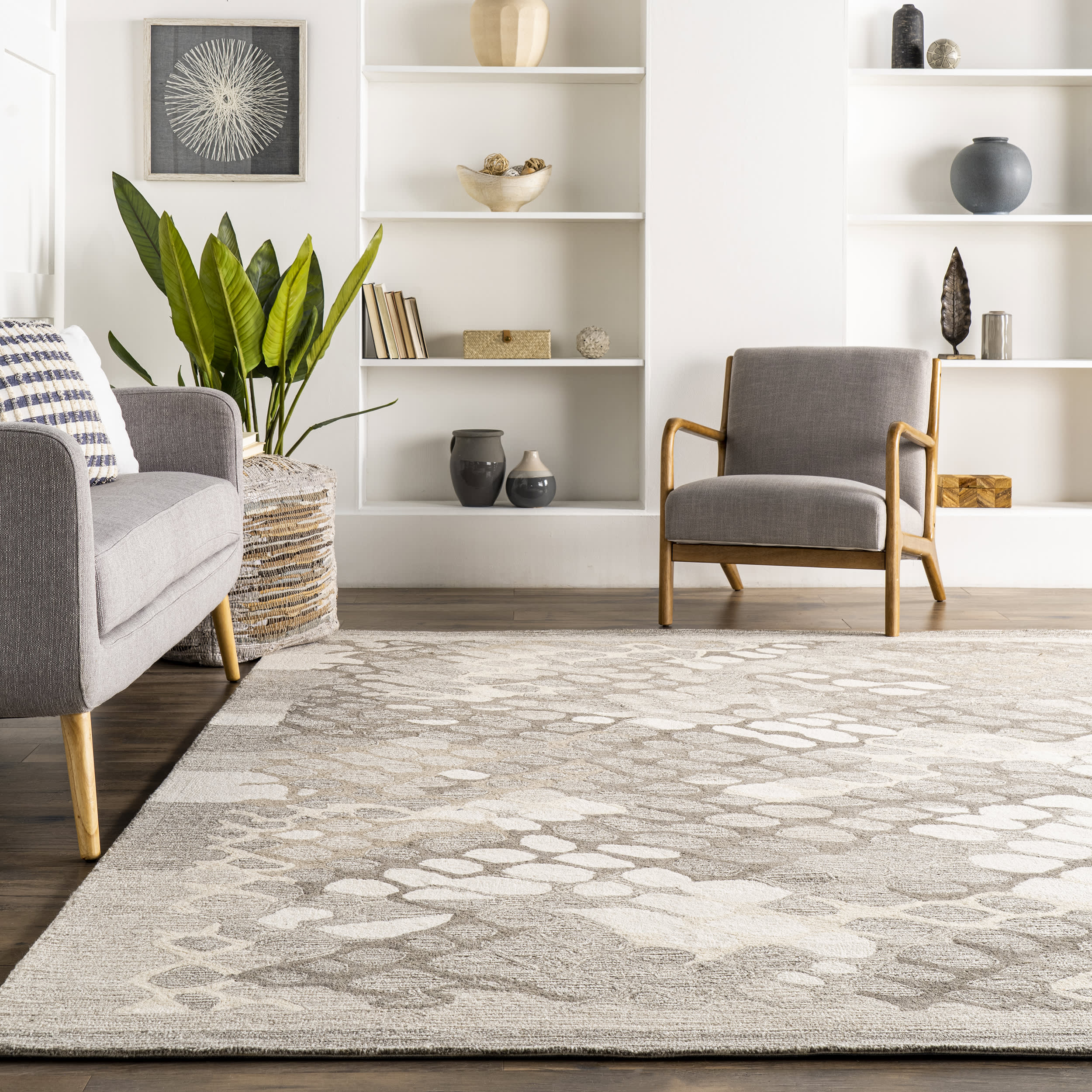 Clarissa Wool Contemporary Rug | Ivory - Image 4