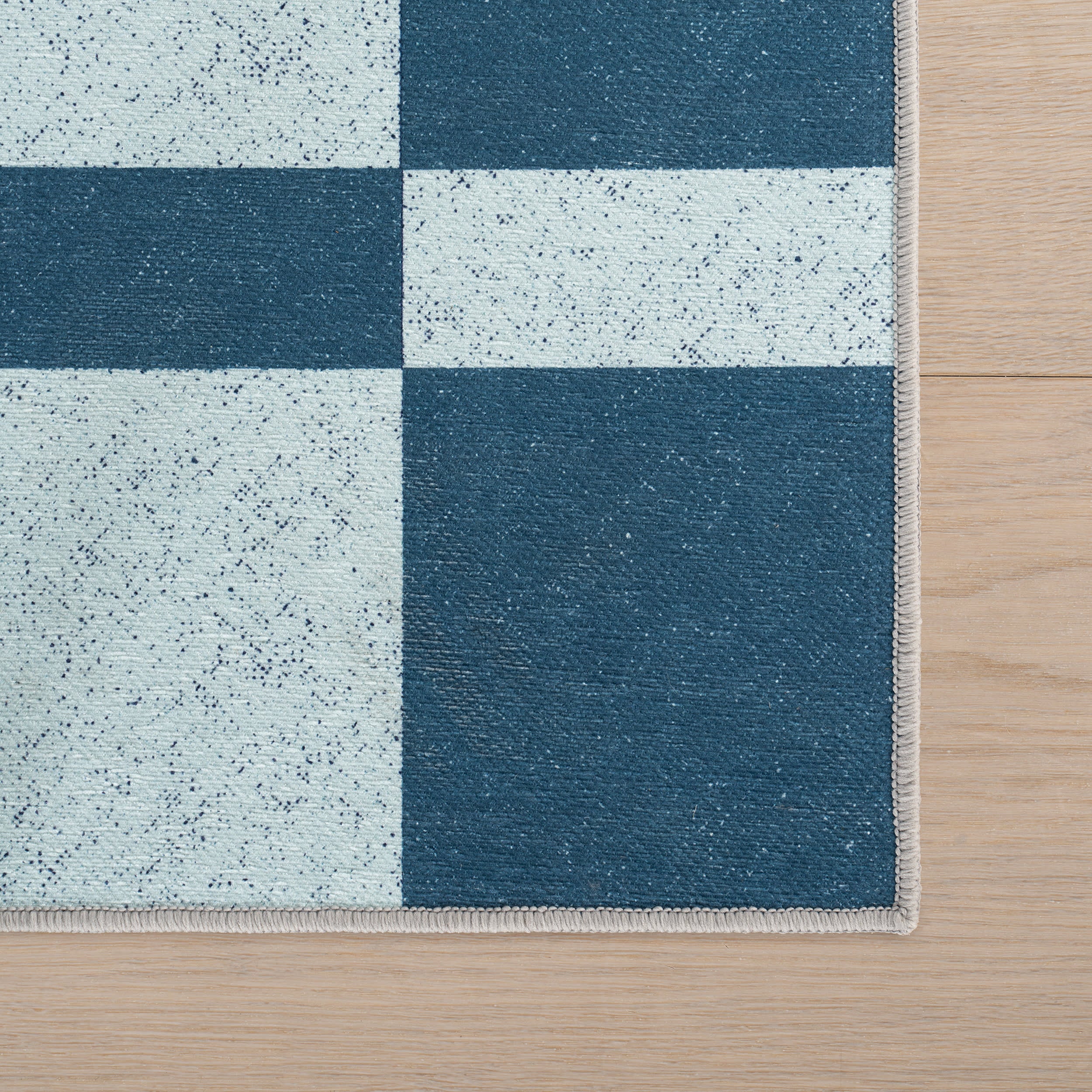 Classic Court Checkered Washable Rug by Society6 | Blue - Image 4
