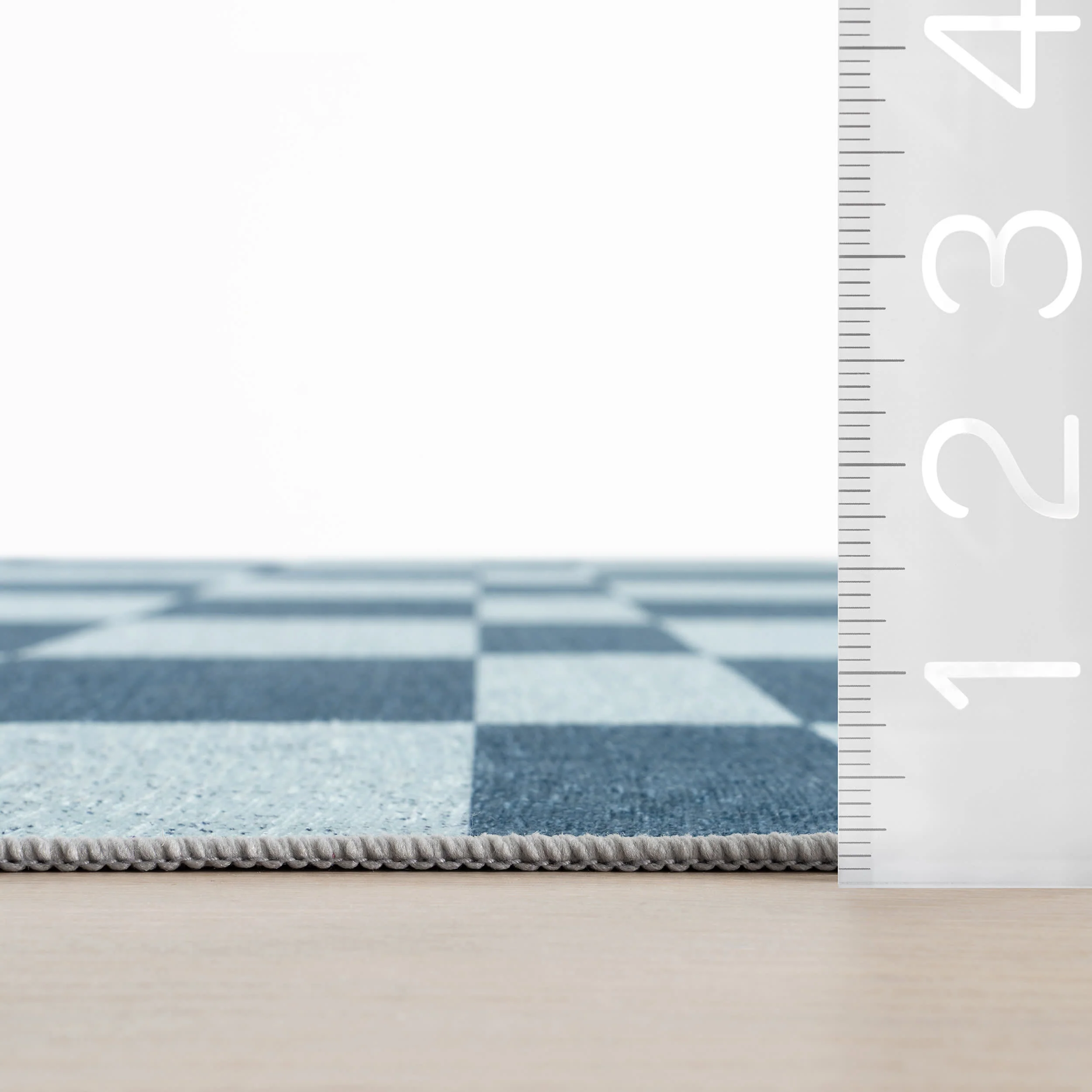 Classic Court Checkered Washable Rug by Society6 | Blue - Image 6