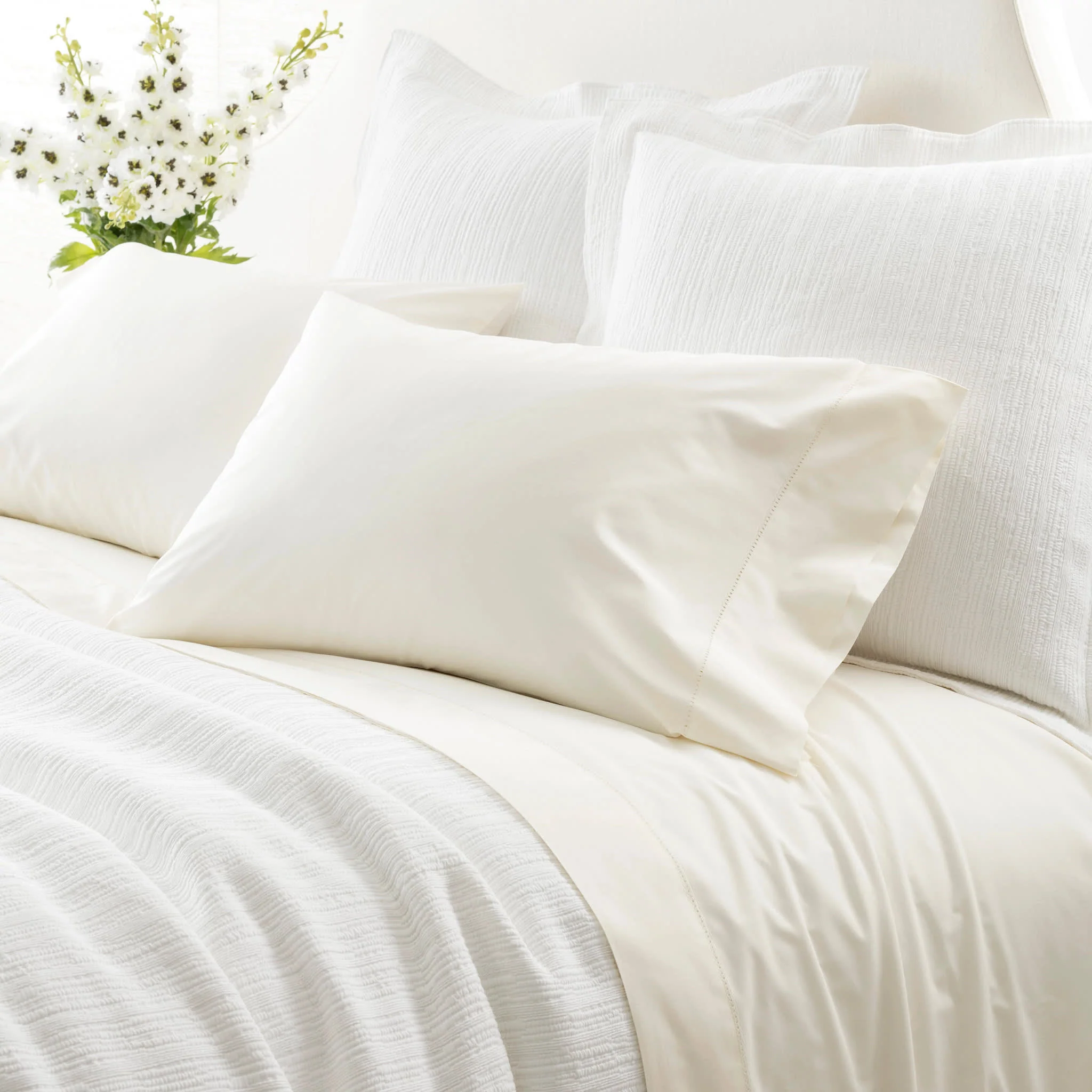 Classic Hemstitch Sheet Set | Ivory - Image 2