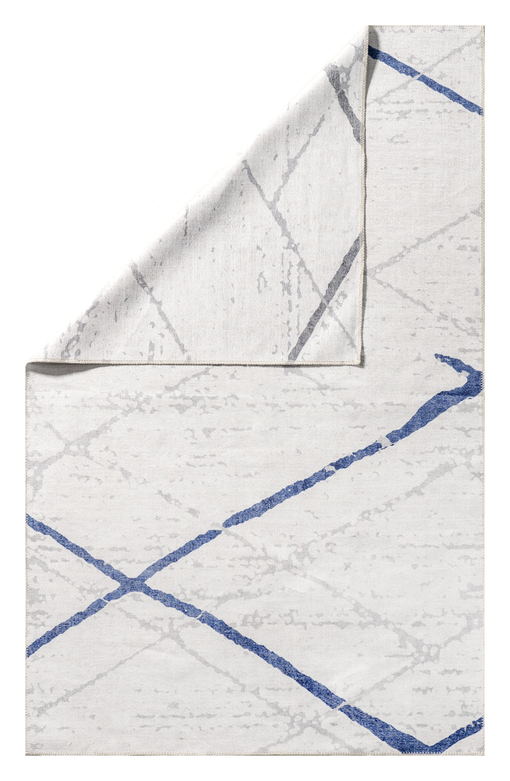 Claudetta Reversible Washable Rug | Beige And Blue - Image 4