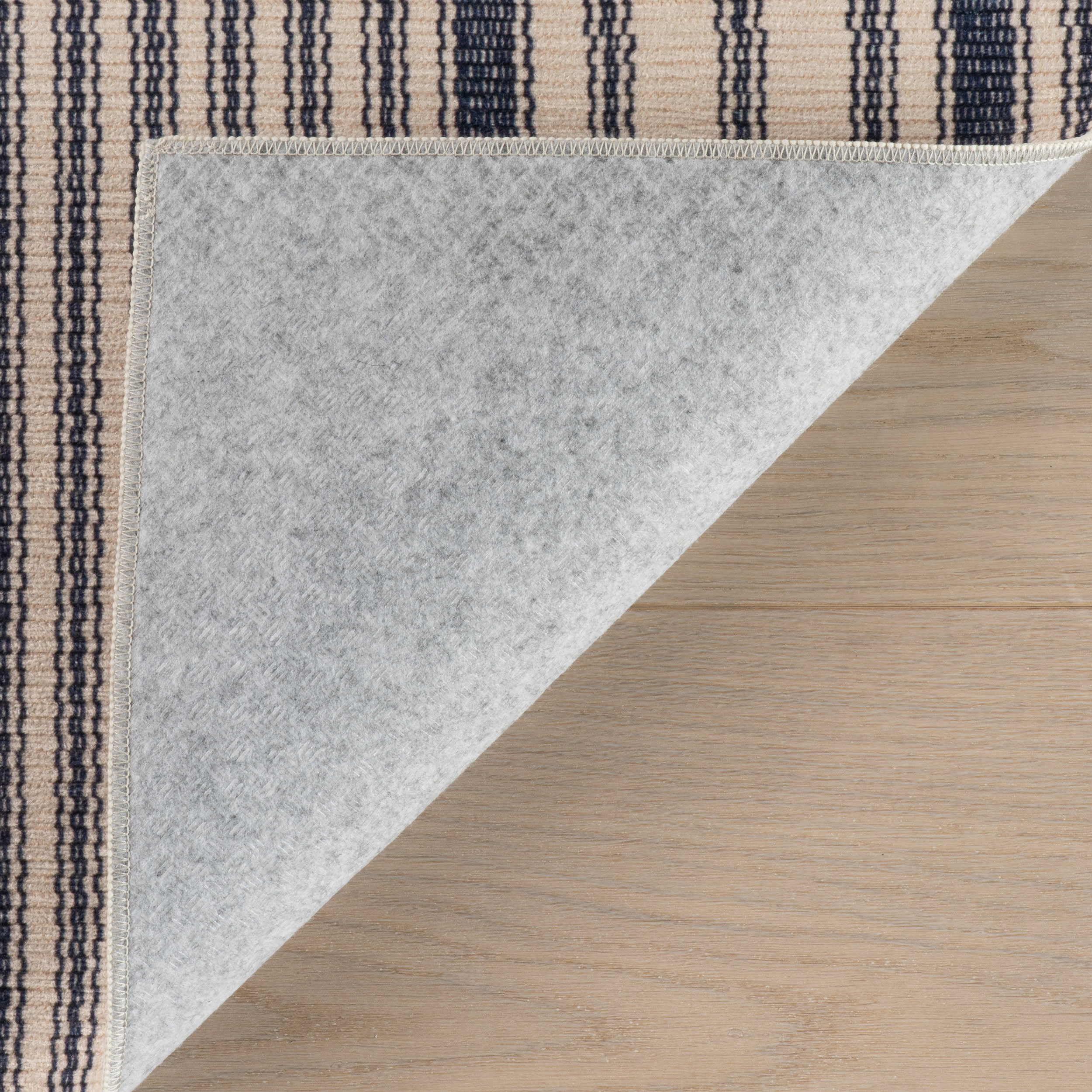 Clemira Coastal Striped Machine Washable Rug | Navy - Image 7