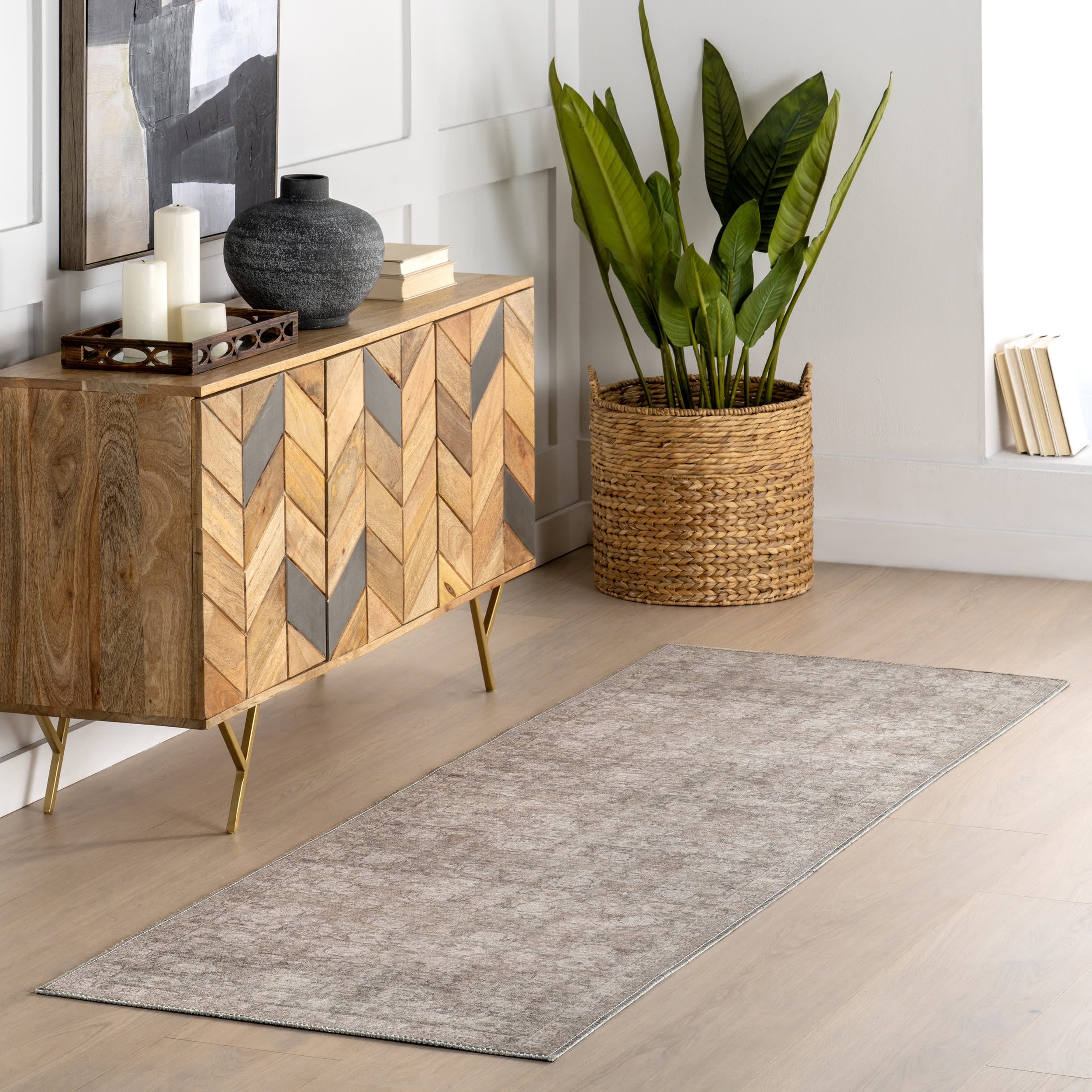 Clifton Antiqued Jute-Blend Rug | Dark Beige - Image 2