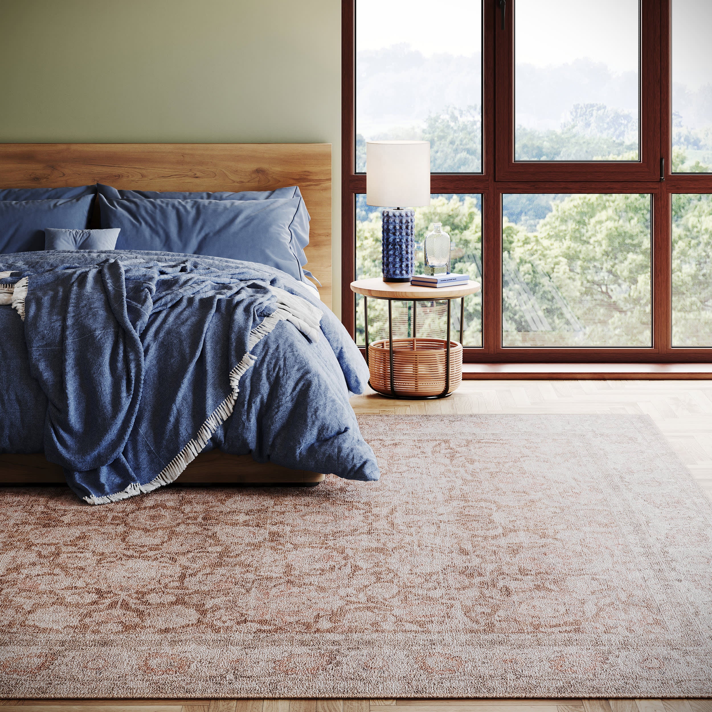 Clinton Antiqued Jute-Blend Rug | Rust - Image 7