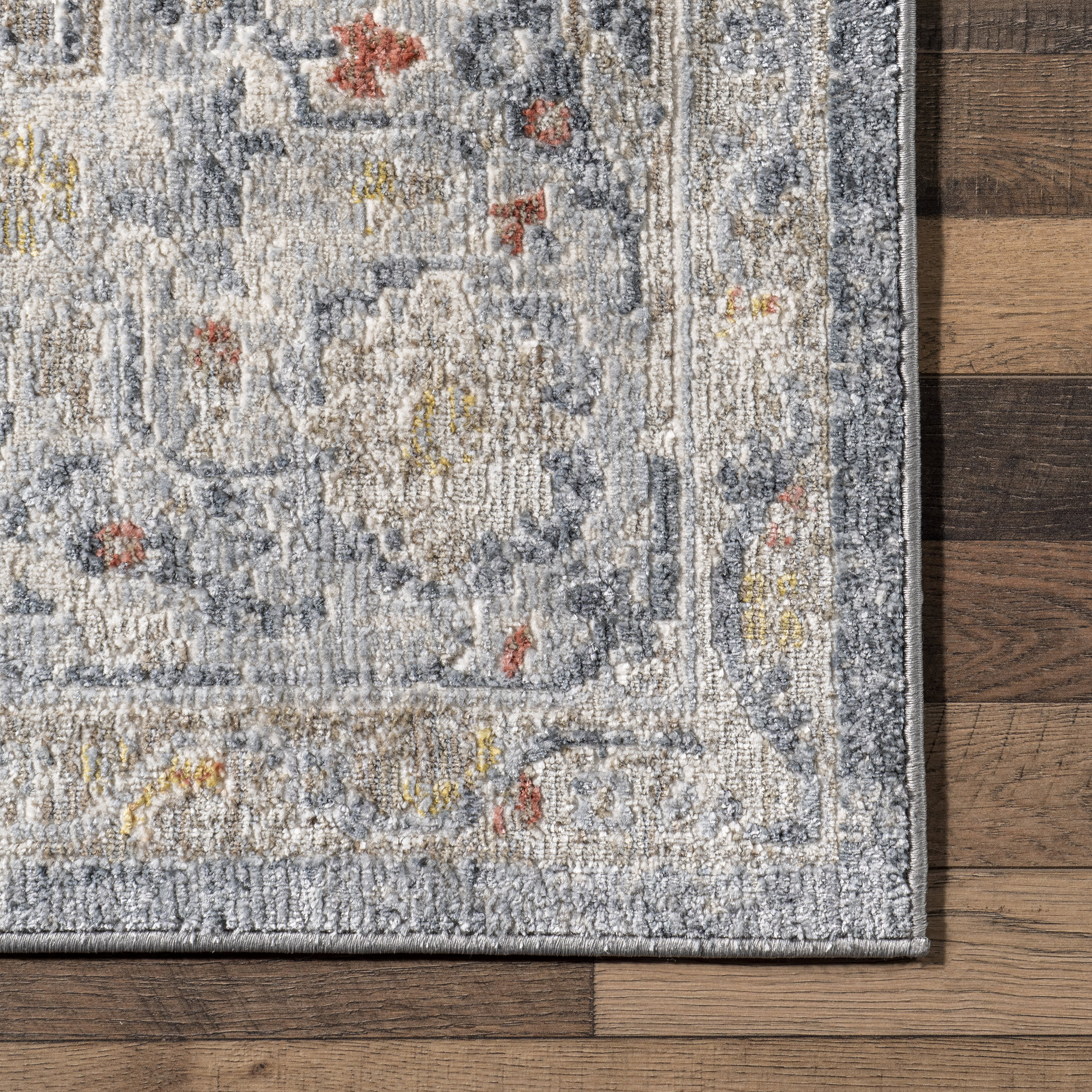 Cloudy Medallion Rug | Light Grey - Image 3