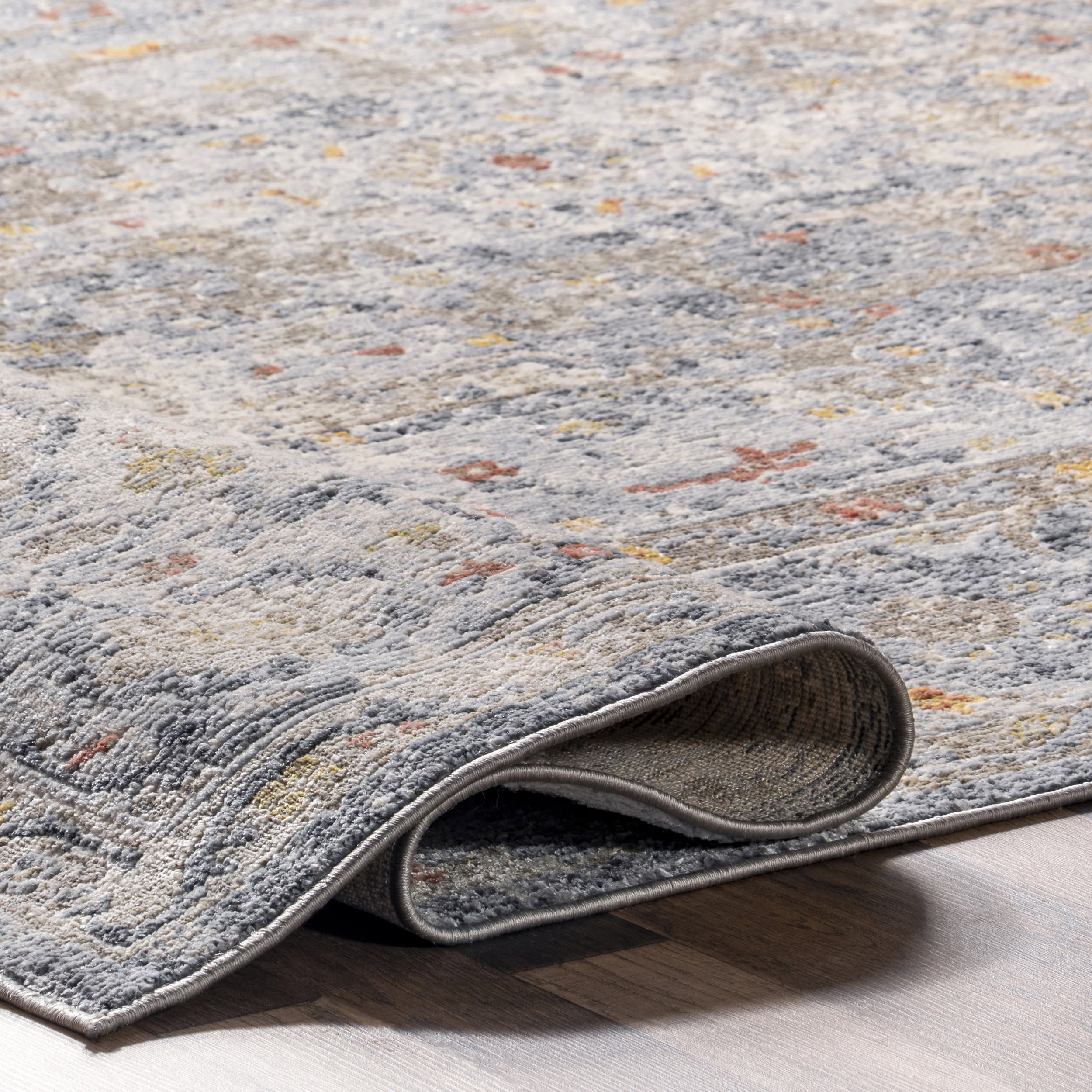 Cloudy Medallion Rug | Light Grey - Image 8
