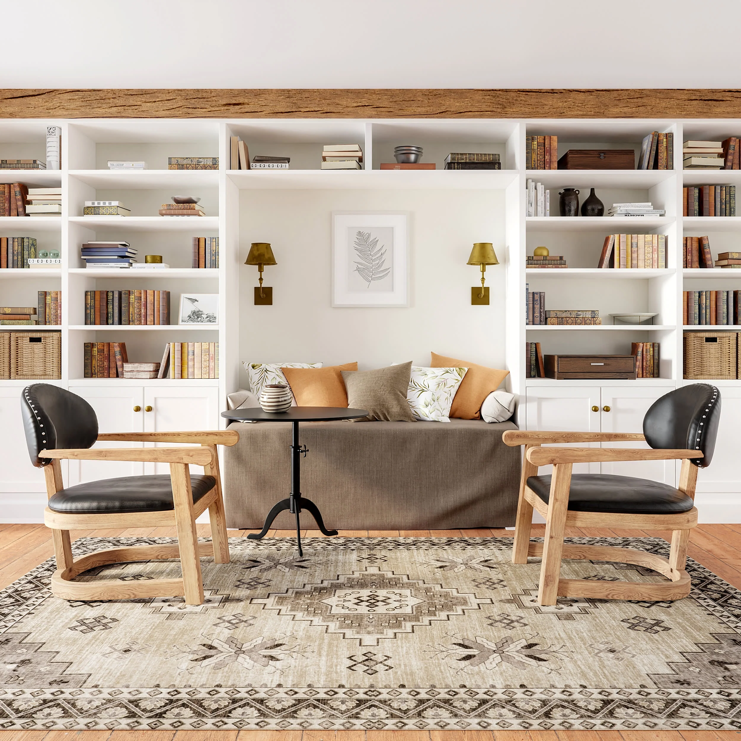 Clovebud Medallion Washable Rug | Beige - Image 2