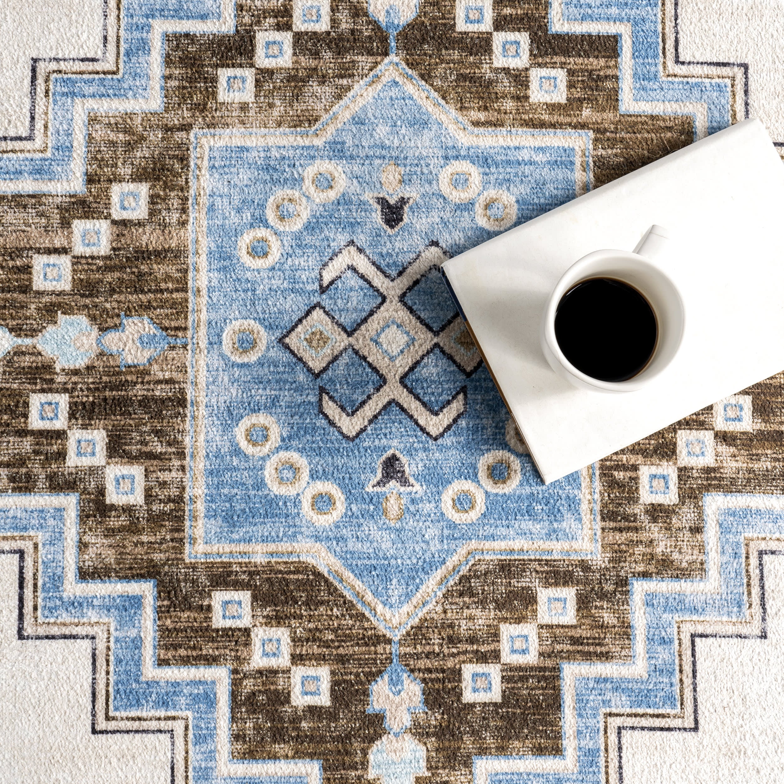 Clovebud Medallion Washable Rug | Blue - Image 7
