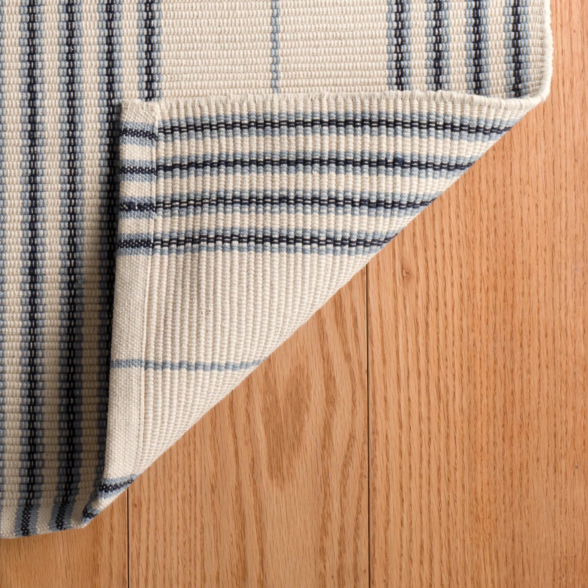 Conway Handwoven Cotton Rug | Blue - Image 6