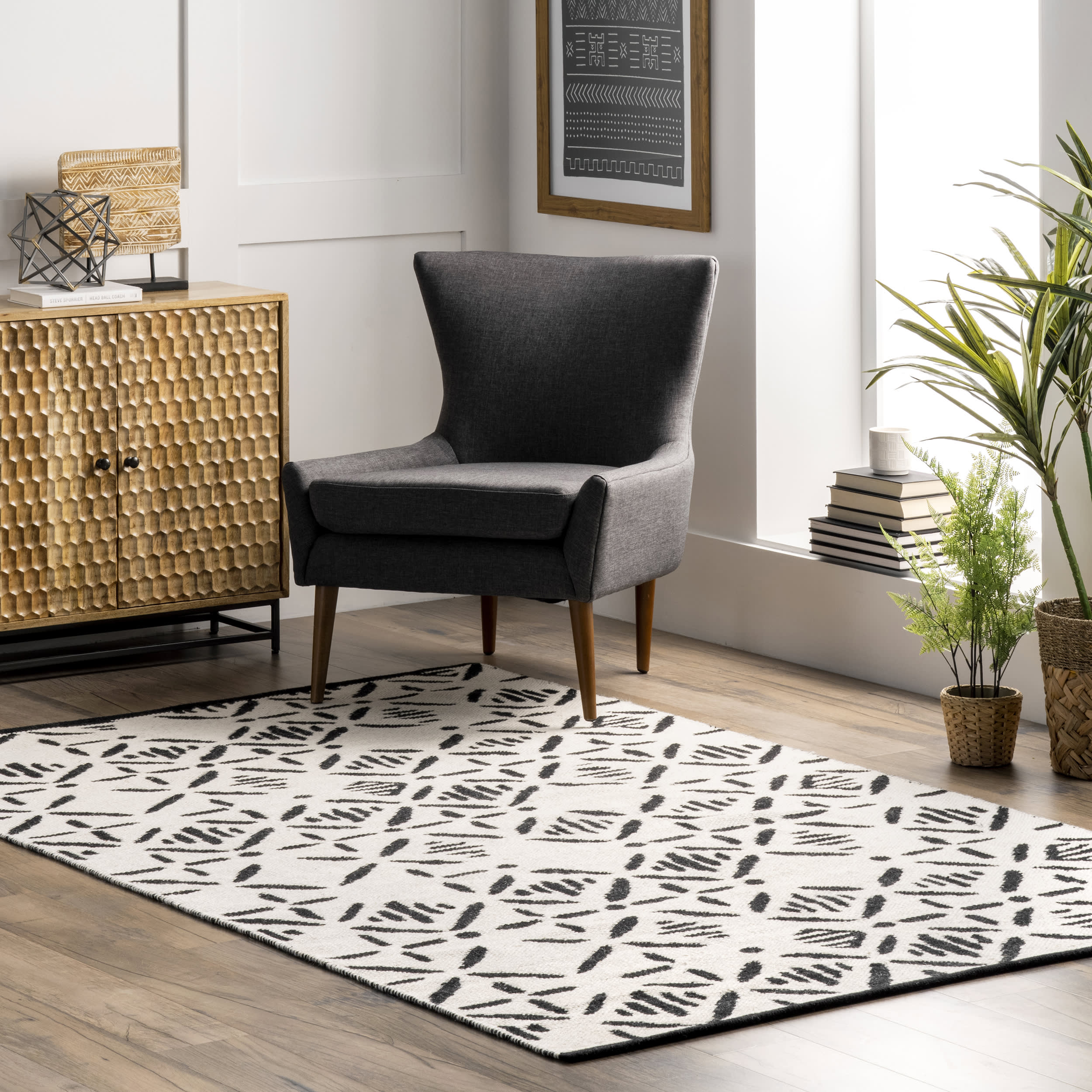 Cora Wool Lattice Rug | Ivory - Image 2