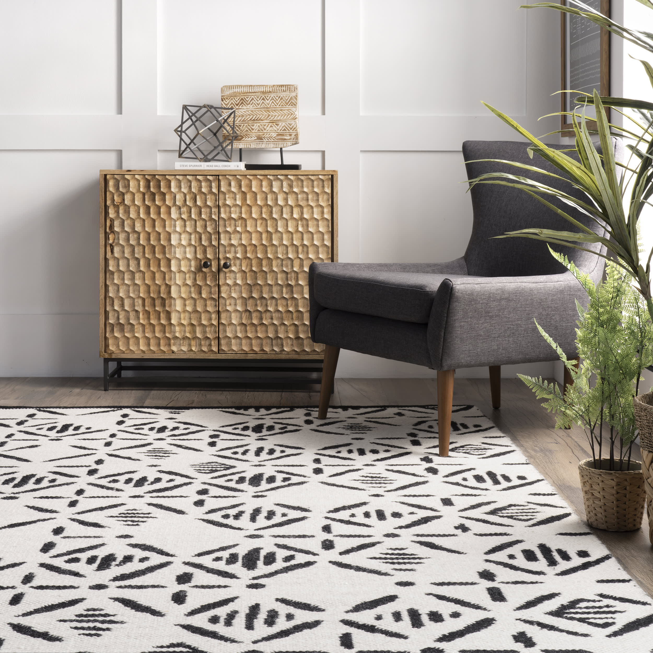 Cora Wool Lattice Rug | Ivory - Image 4