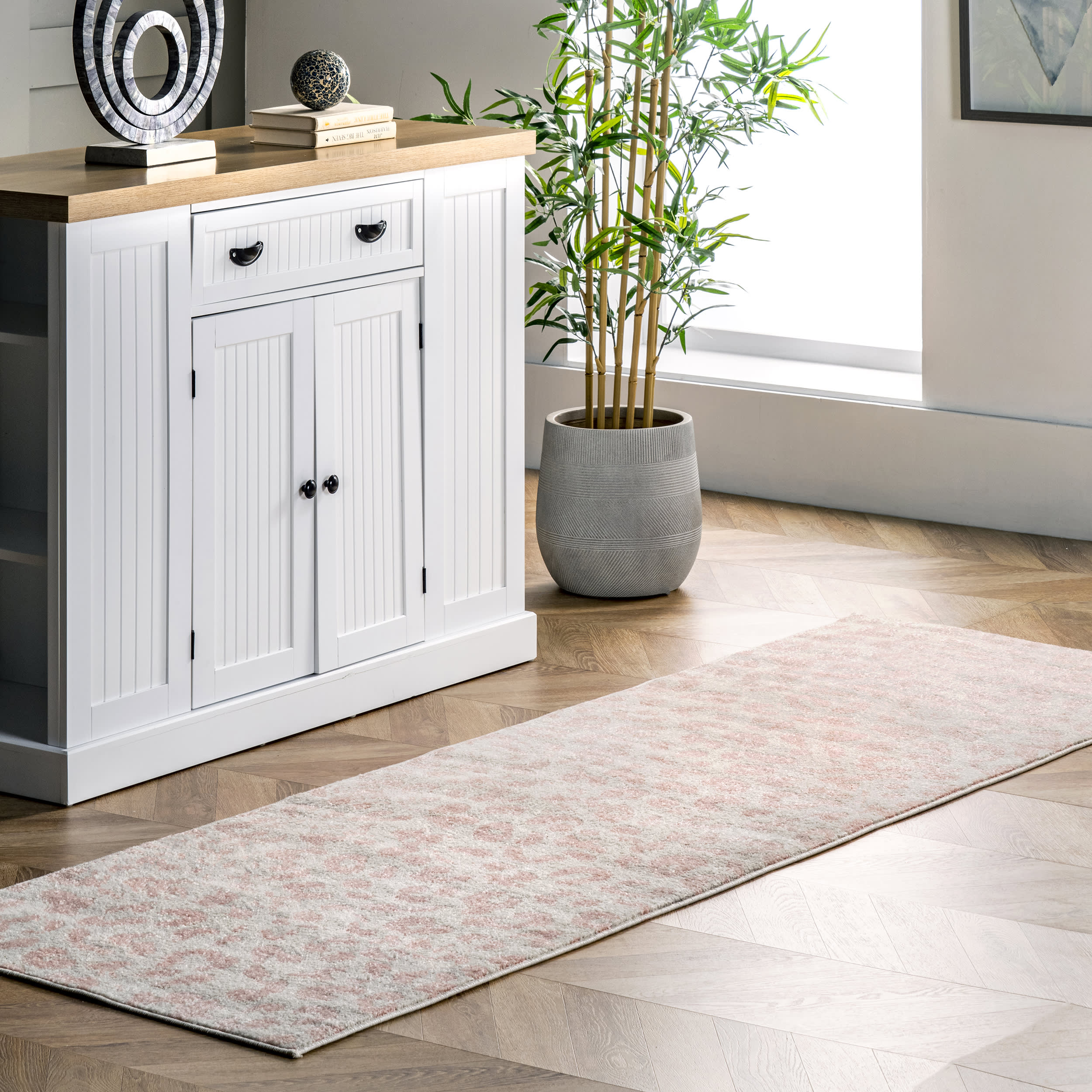 Coraline Leopard Printed Rug | Baby Pink - Image 2