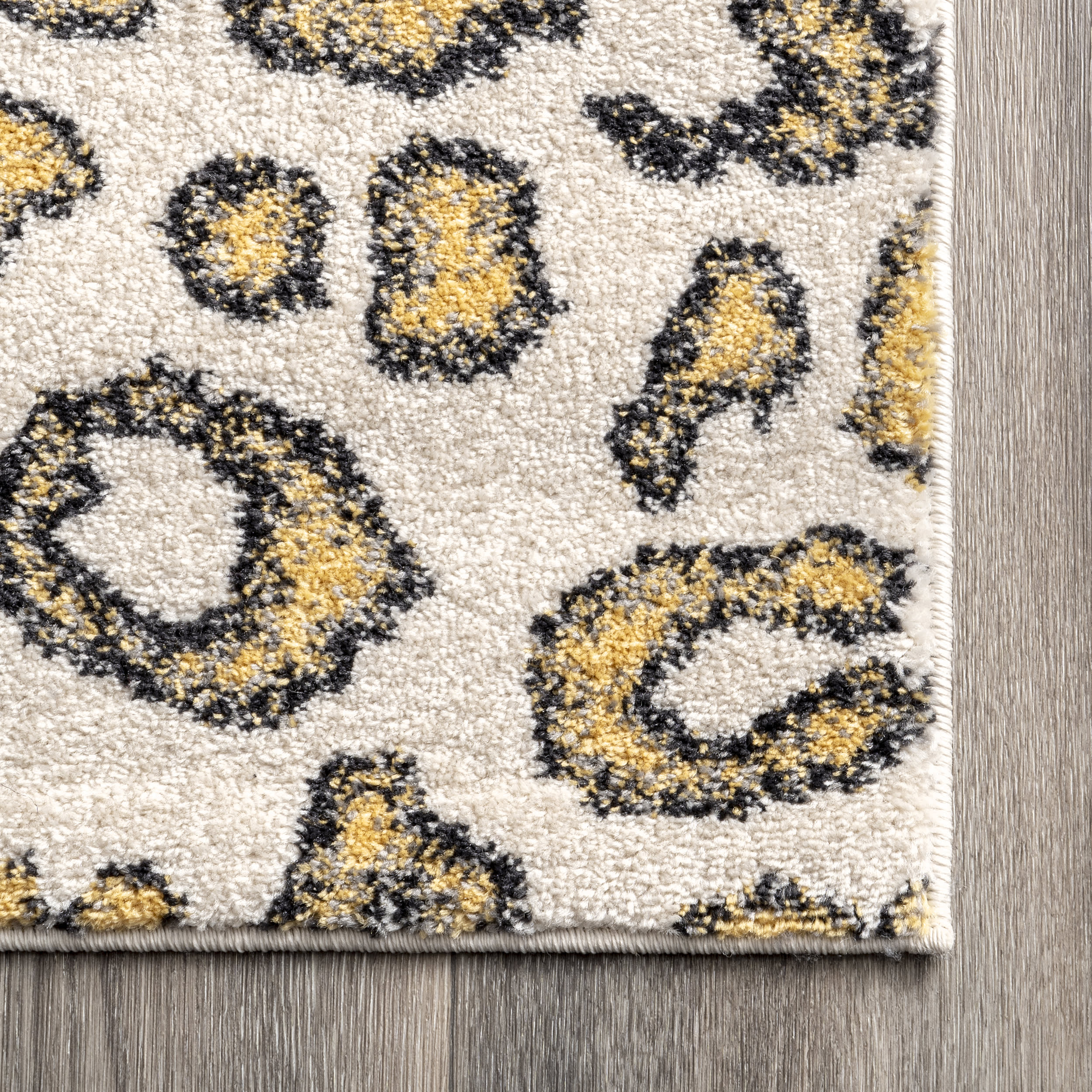 Coraline Leopard Printed Rug | Beige - Image 3
