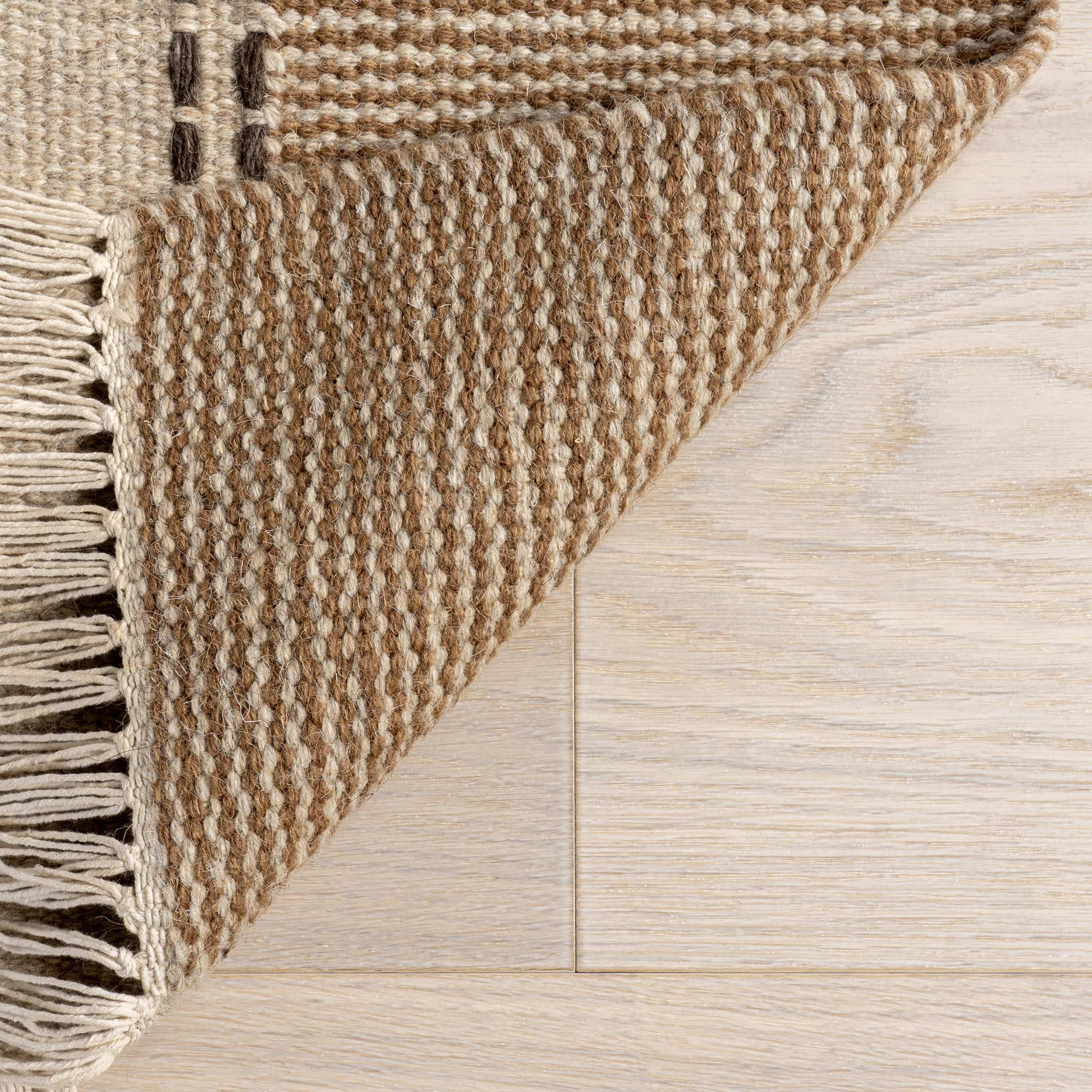 Corbett Fringed Wool Rug | Beige - Image 6