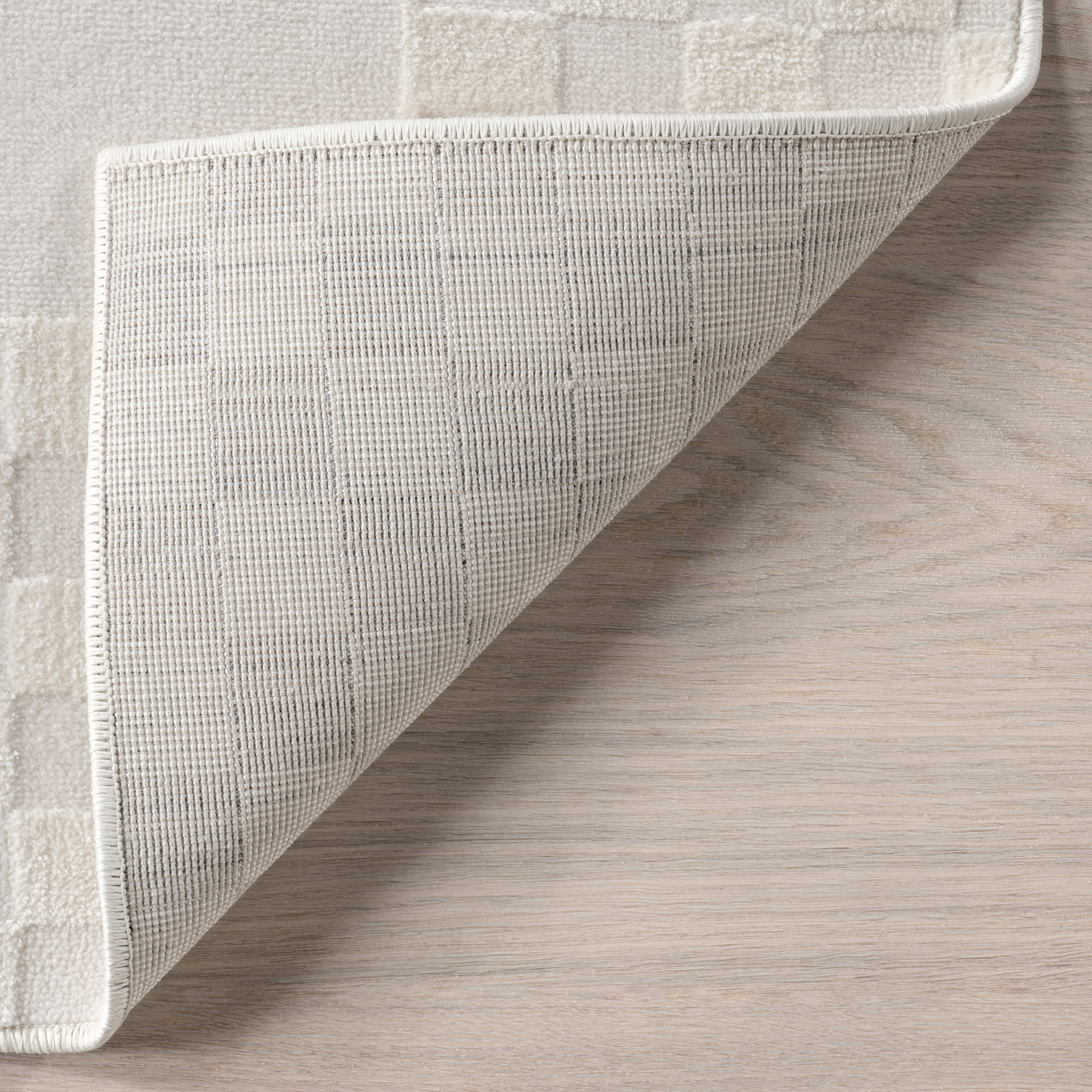 Corina Checkered Border Rug | Cream - Image 6
