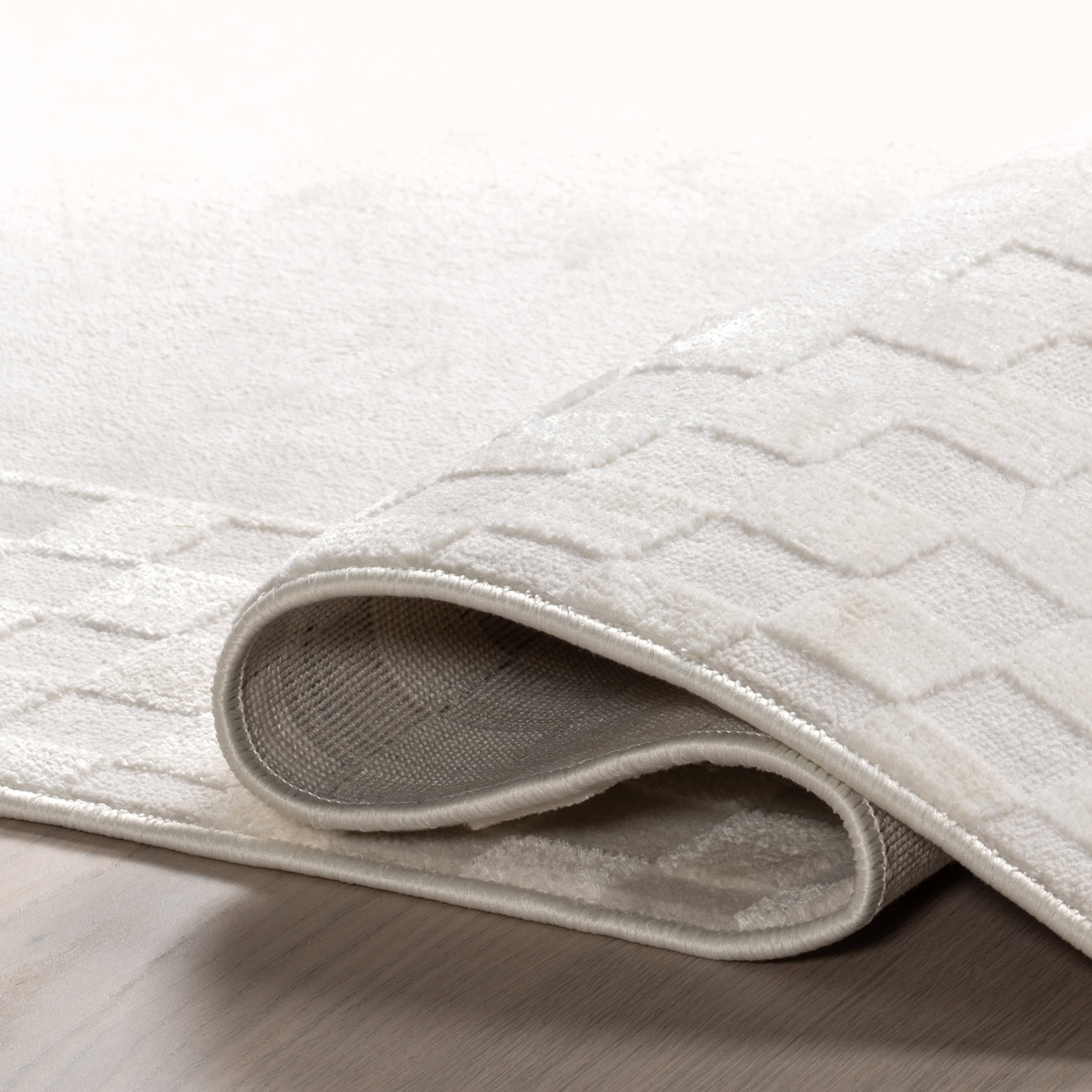 Corina Checkered Border Rug | Cream - Image 8