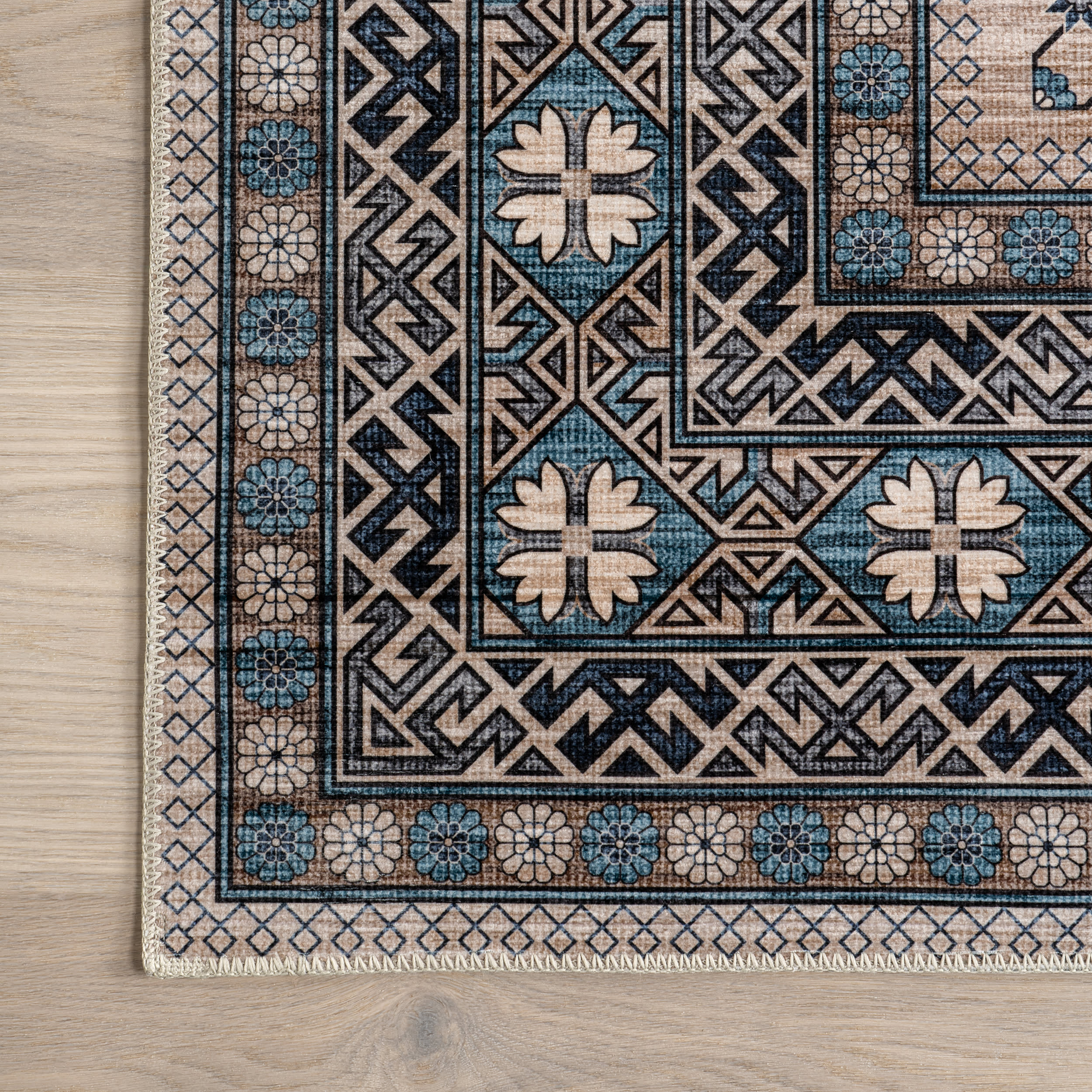 Cornelia Jewel Spill Proof Washable Rug | Turquoise - Image 3
