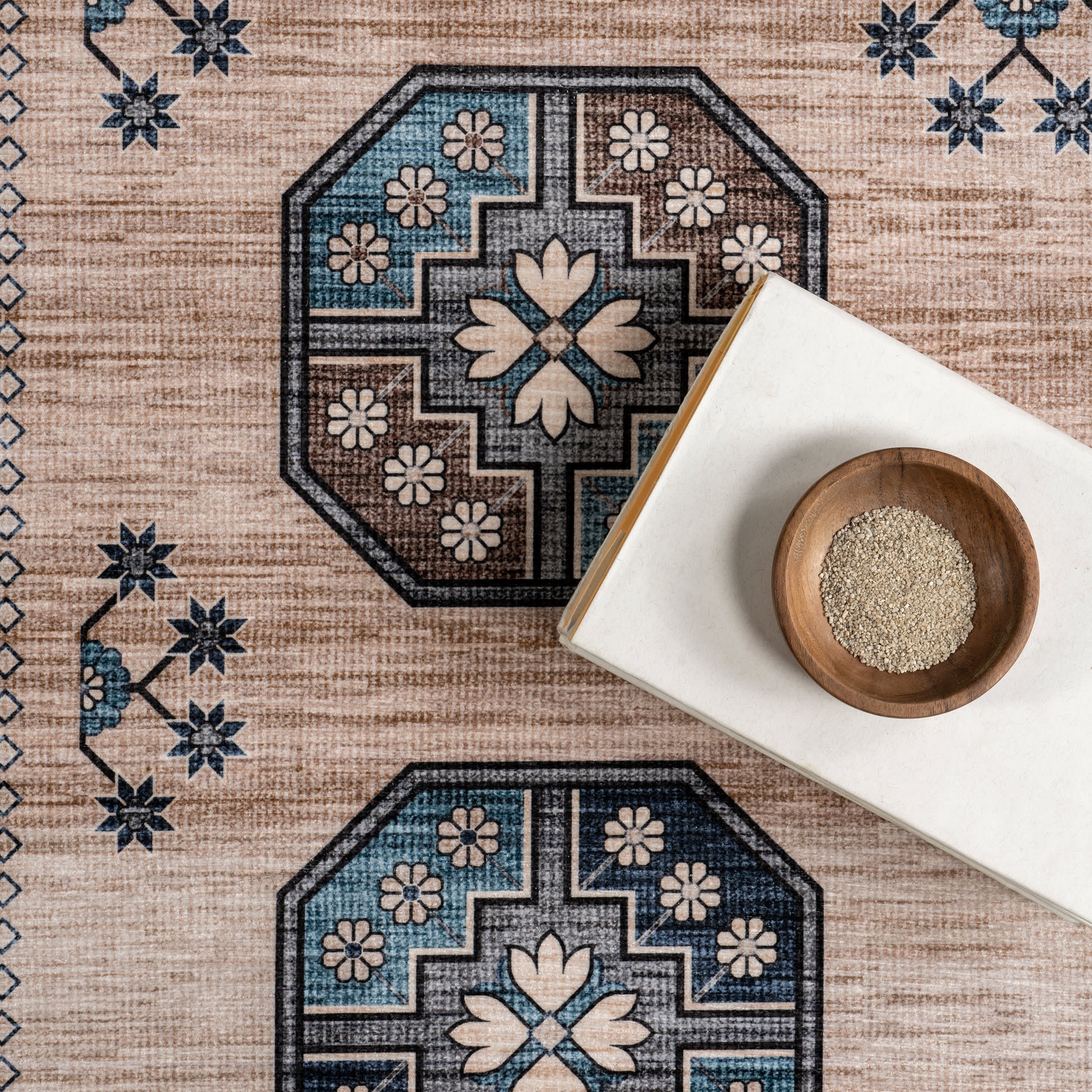Cornelia Jewel Spill Proof Washable Rug | Turquoise - Image 7
