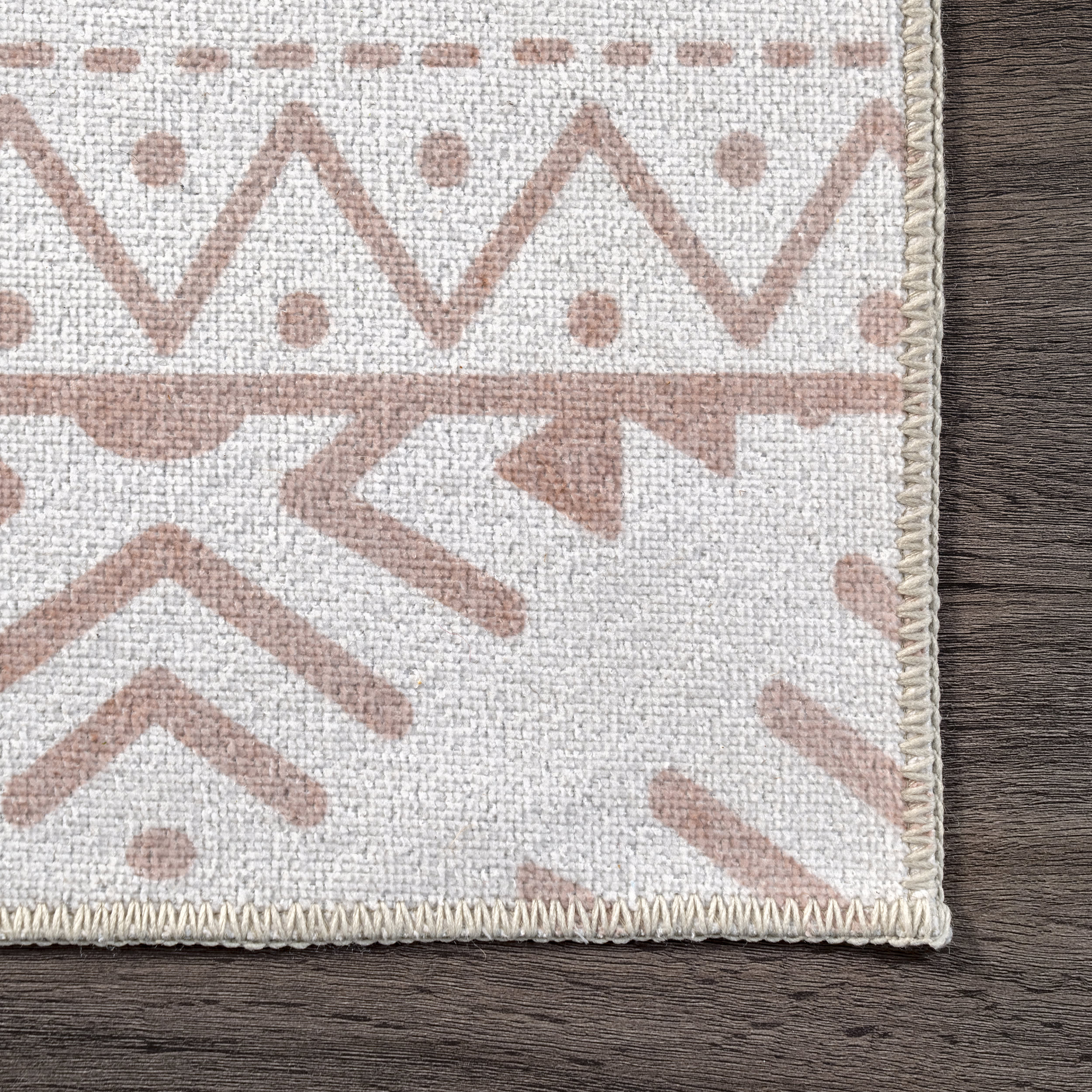 Corrine Washable Banded Rug | Pale Pink - Image 3