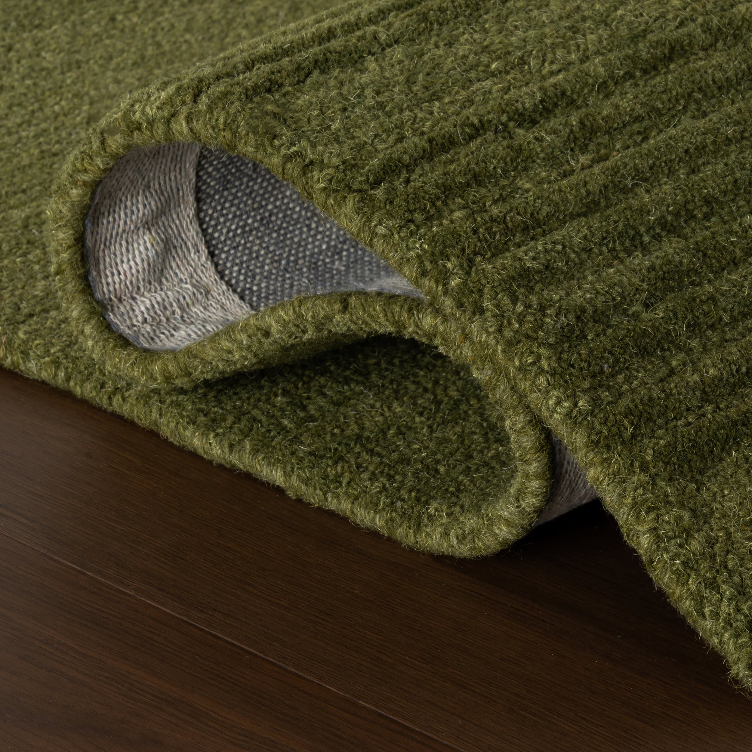 Cotina Modern Bordered Handmade Wool Rug | Green - Image 4