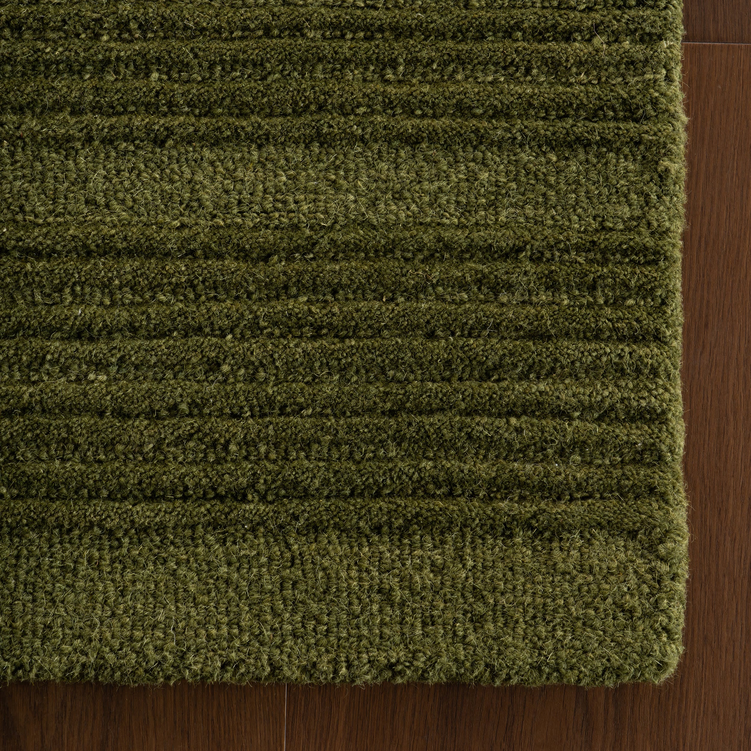 Cotina Modern Bordered Handmade Wool Rug | Green - Image 7