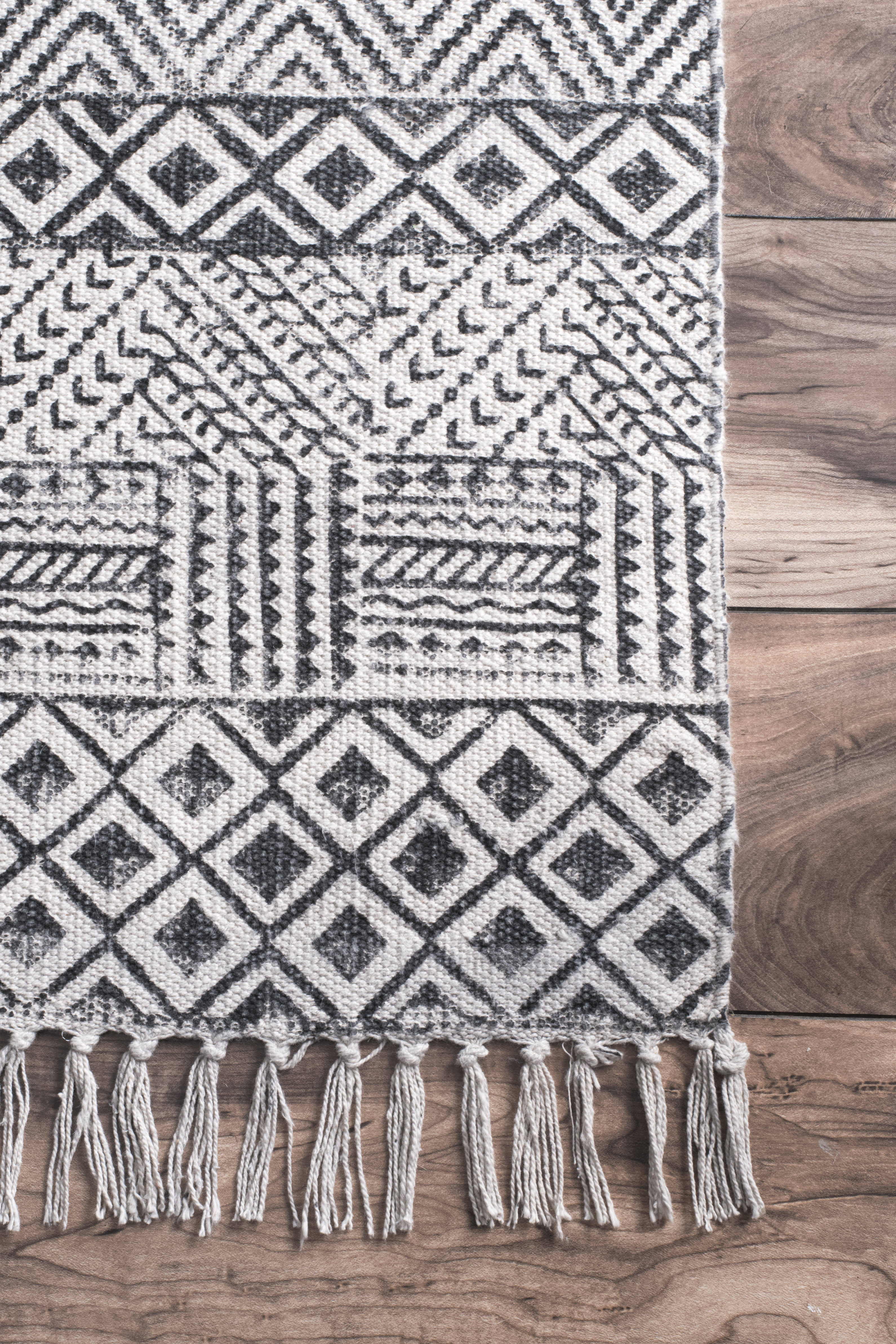 Cotton Banded Rug | Grey - Image 3