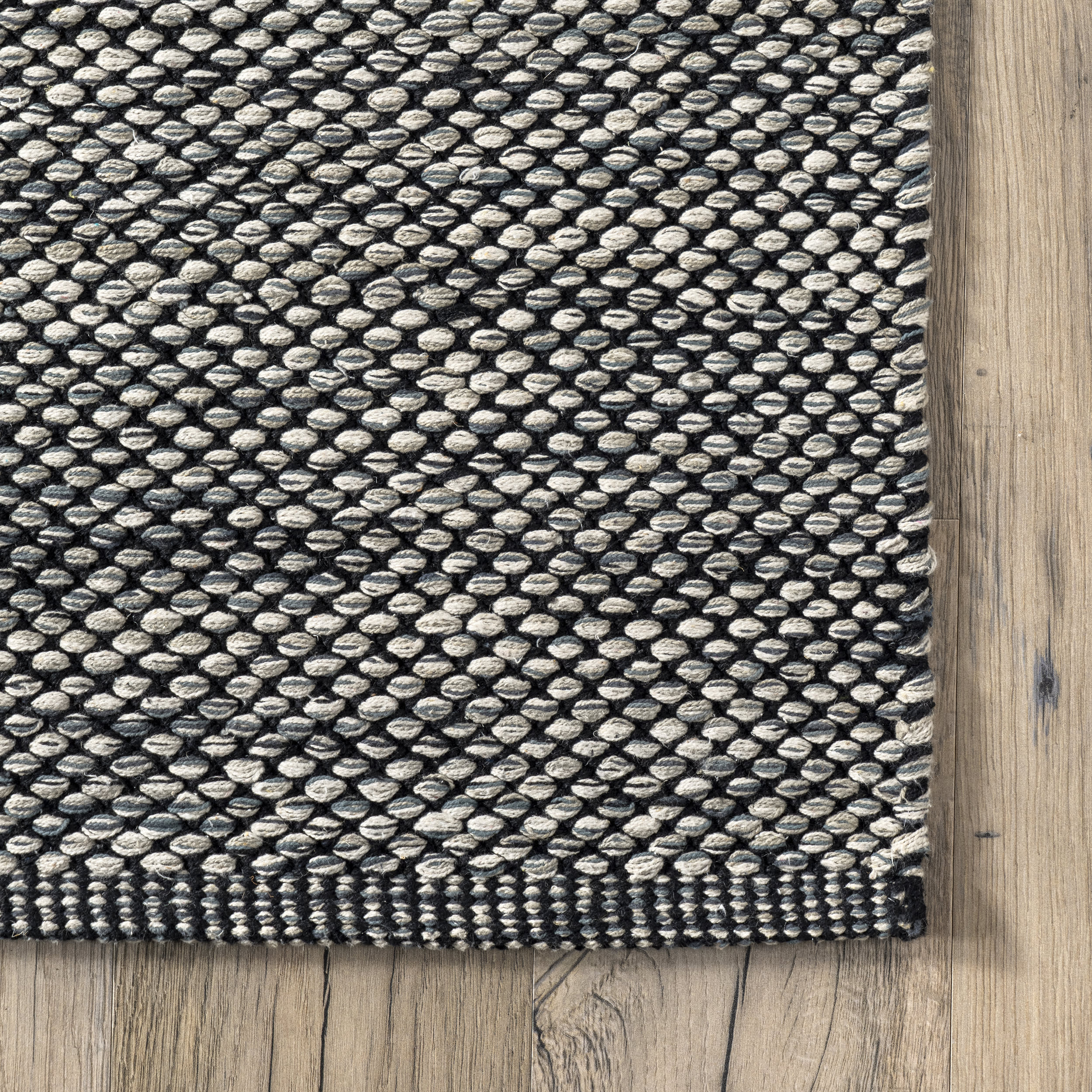 Cotton Solid Flatweave Rug | Grey - Image 3
