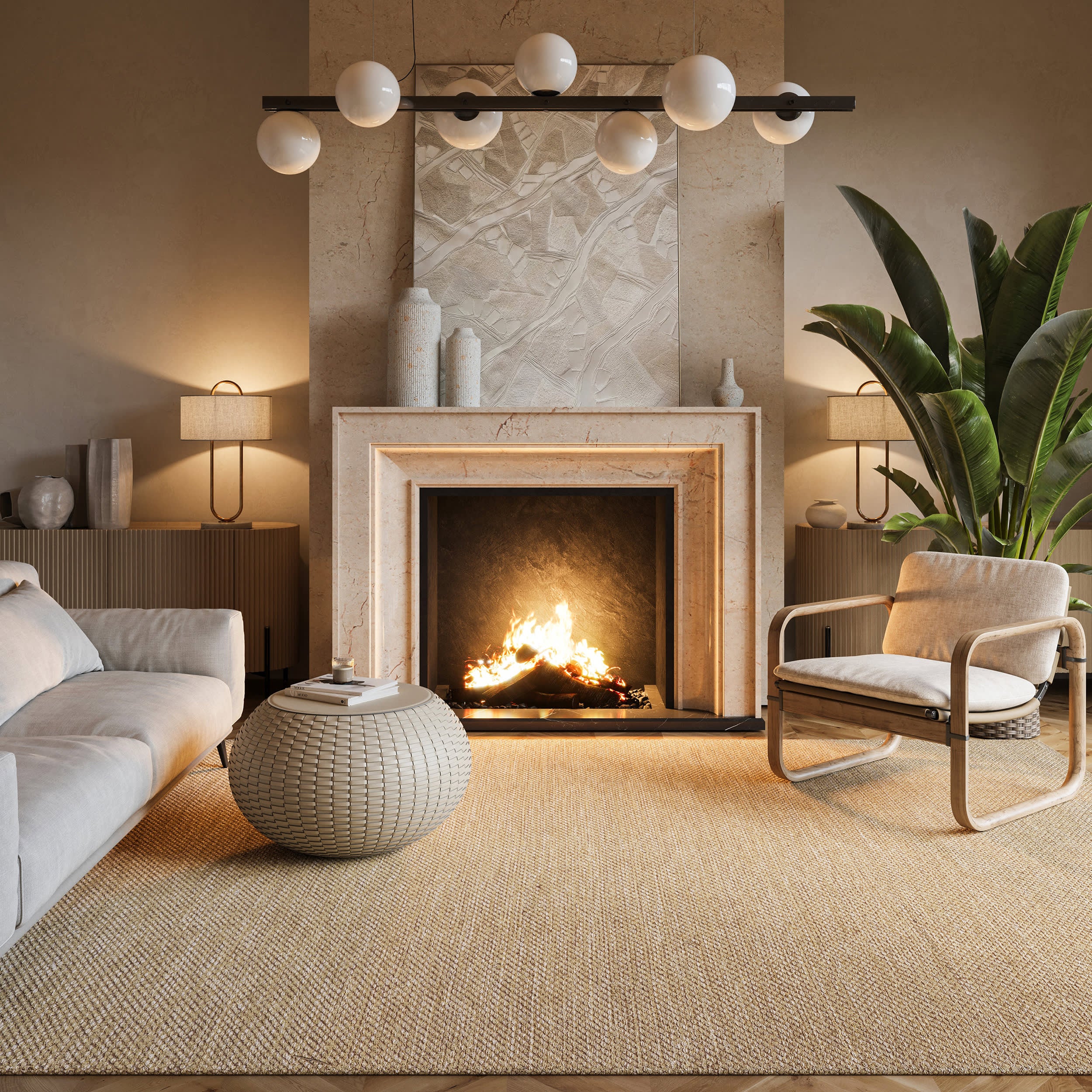 Cotton Solid Flatweave Rug | Tan - Image 2