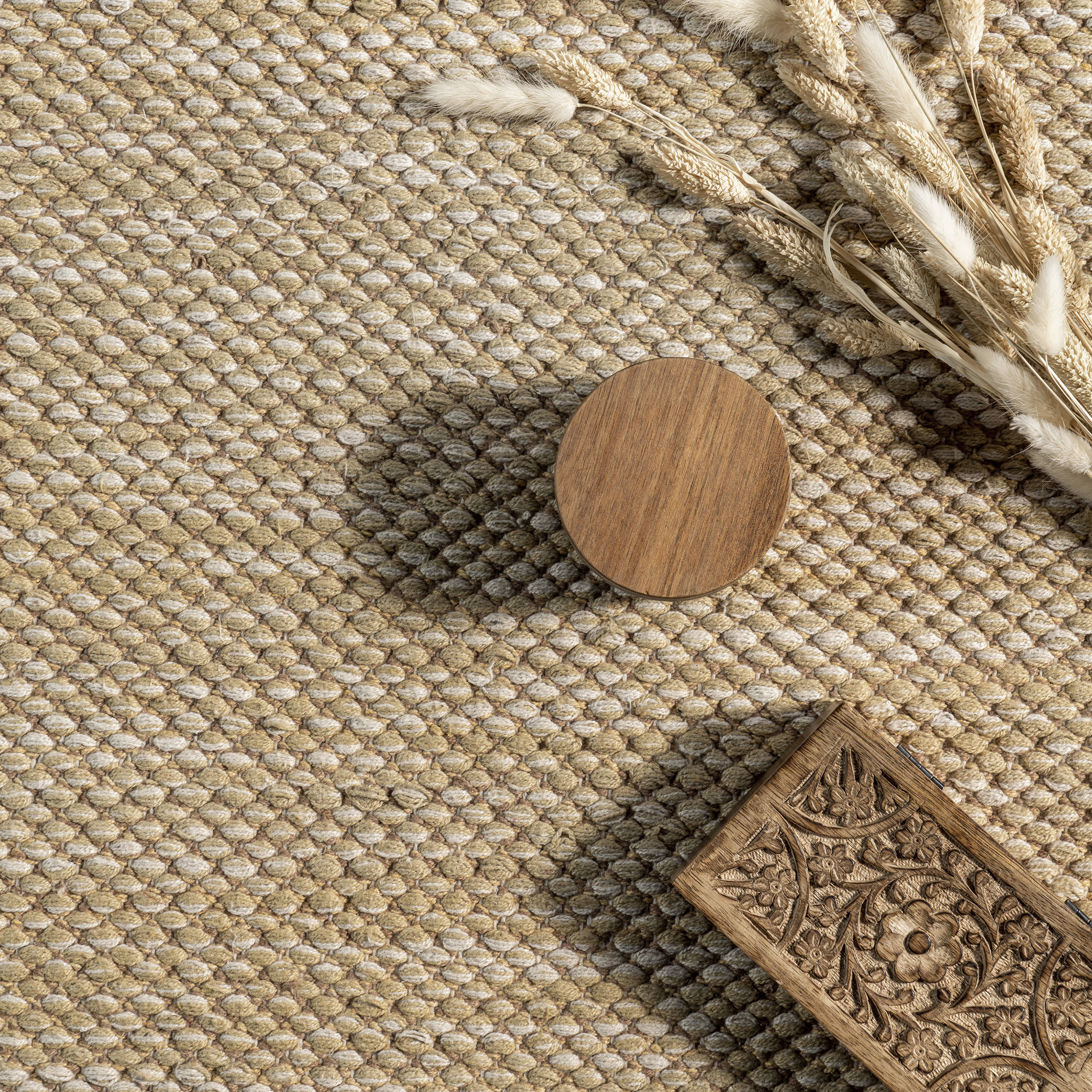 Cotton Solid Flatweave Rug | Tan - Image 6