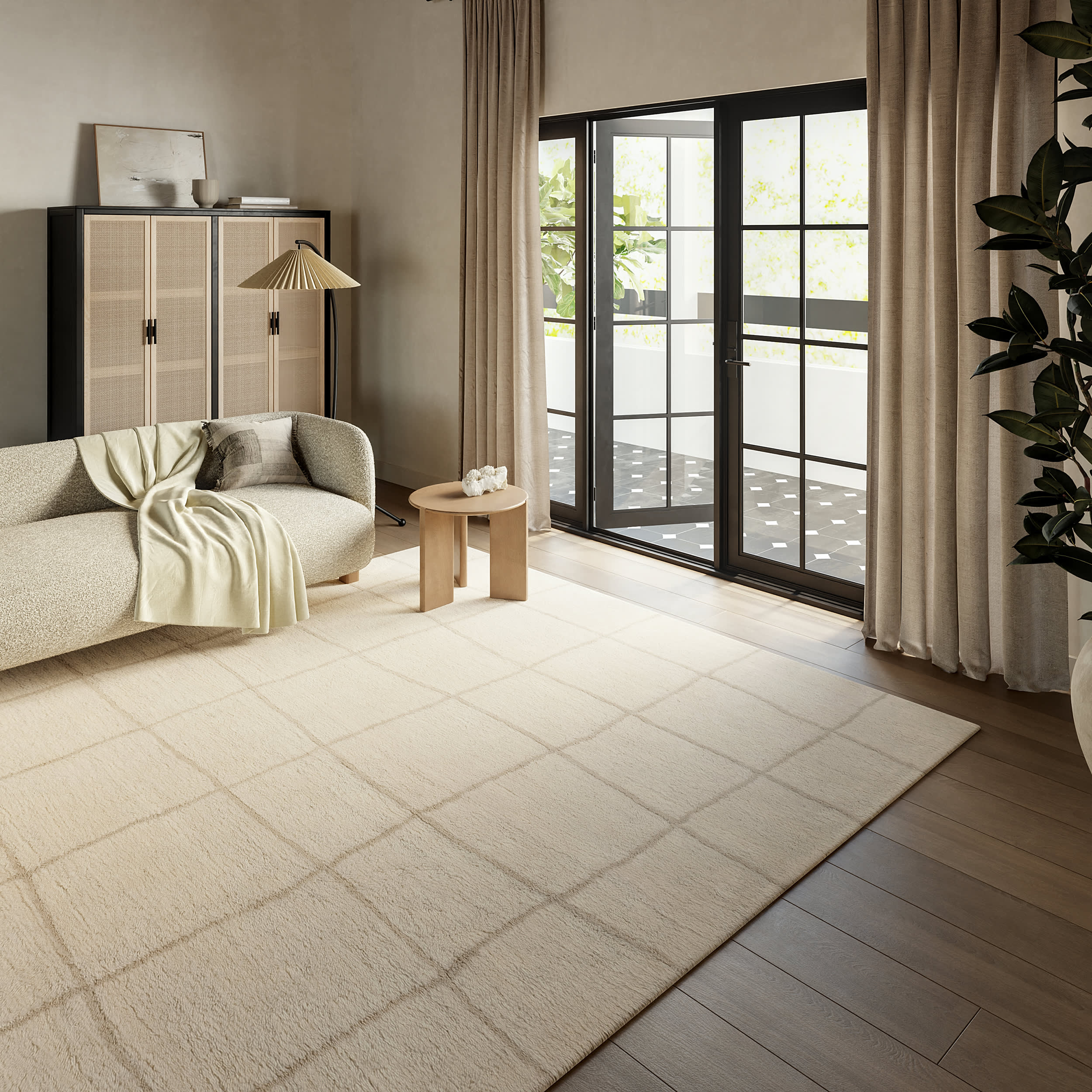 Cove Checked Wool Rug | Ivory - Image 2
