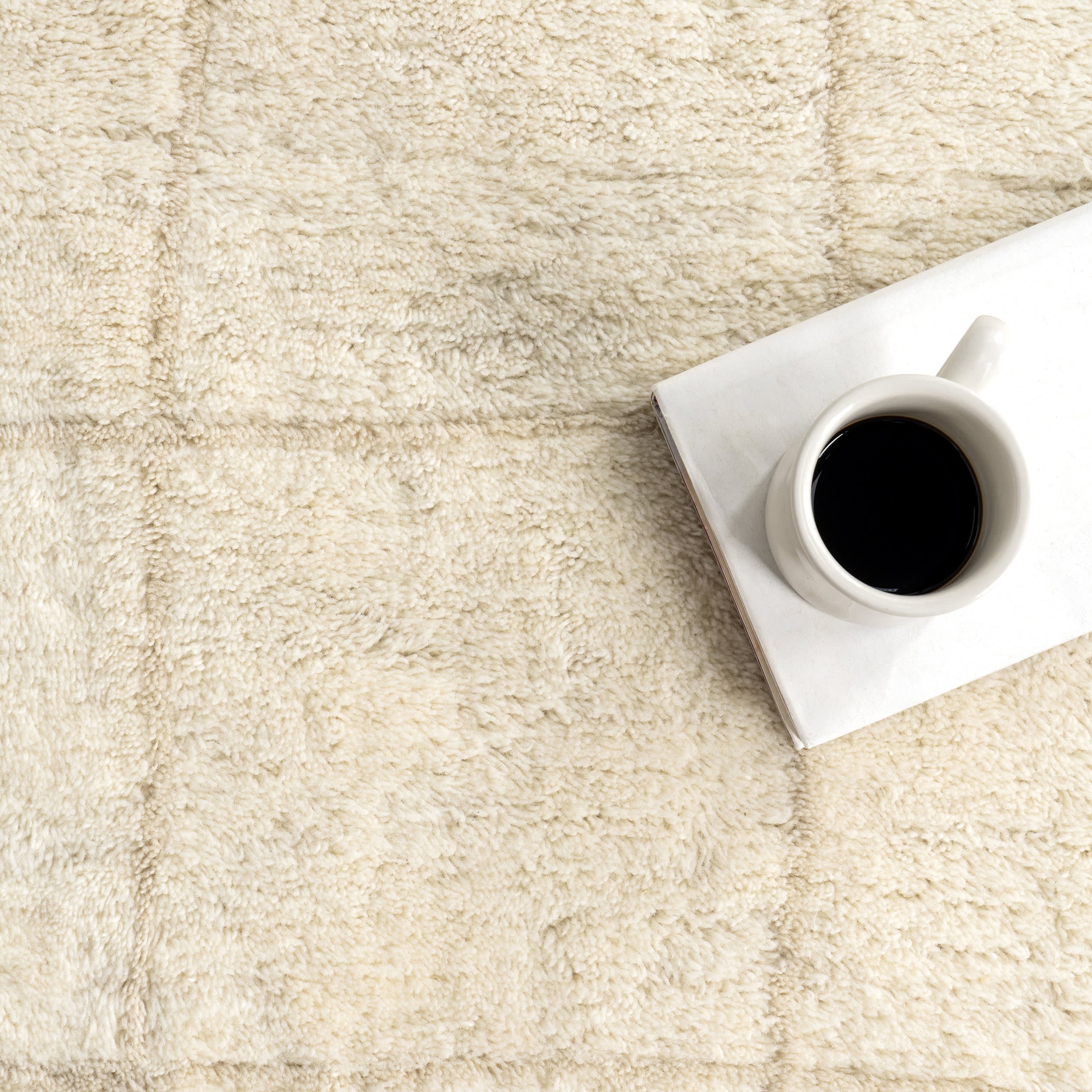 Cove Checked Wool Rug | Ivory - Image 7