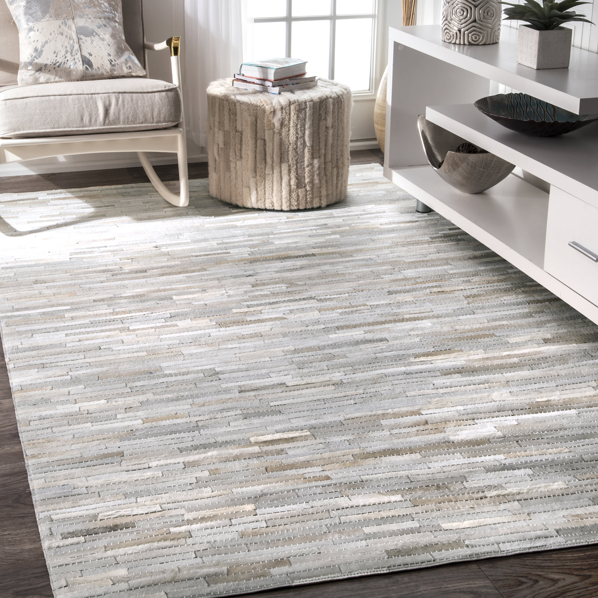 Cow Hide Patchwork II Rug | Beige - Image 2