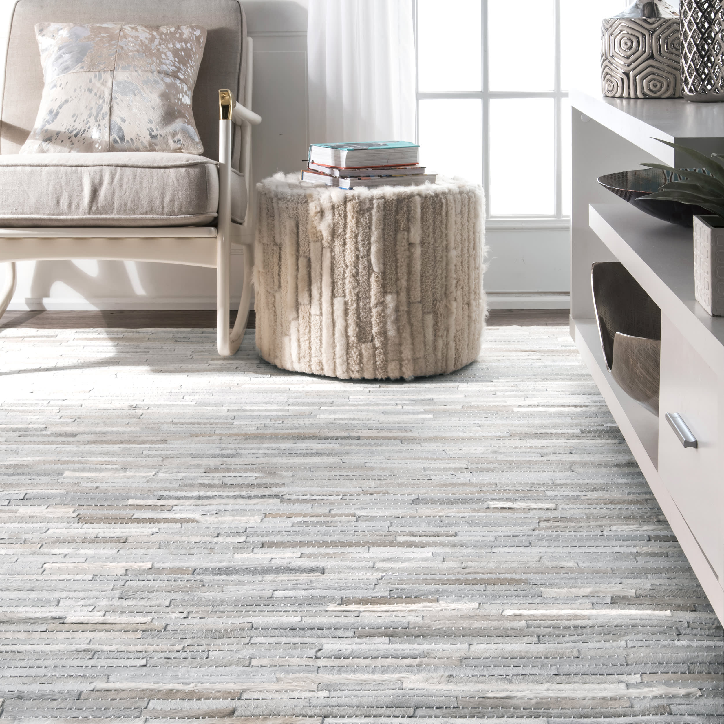 Cow Hide Patchwork II Rug | Beige - Image 4