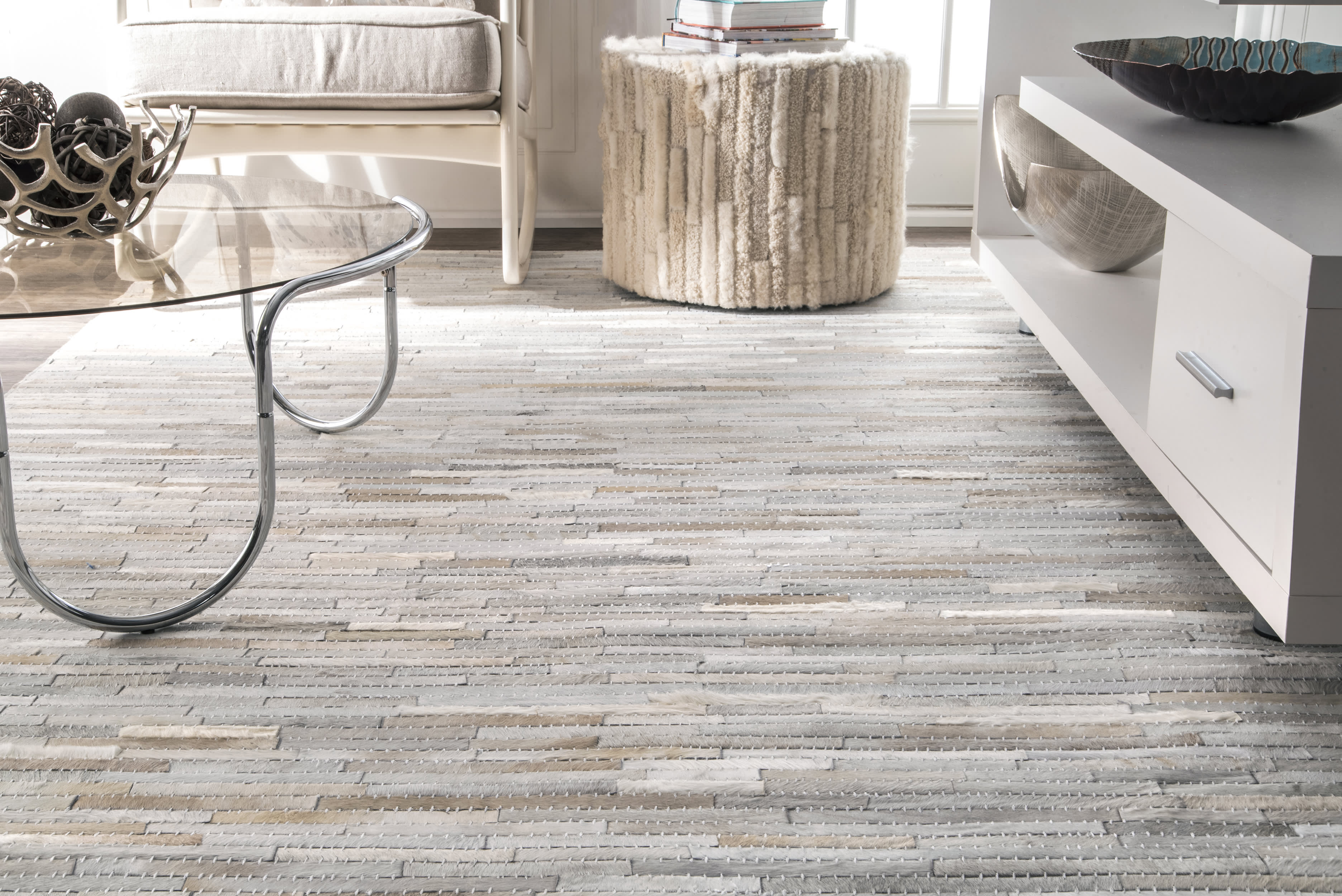 Cow Hide Patchwork II Rug | Beige - Image 5