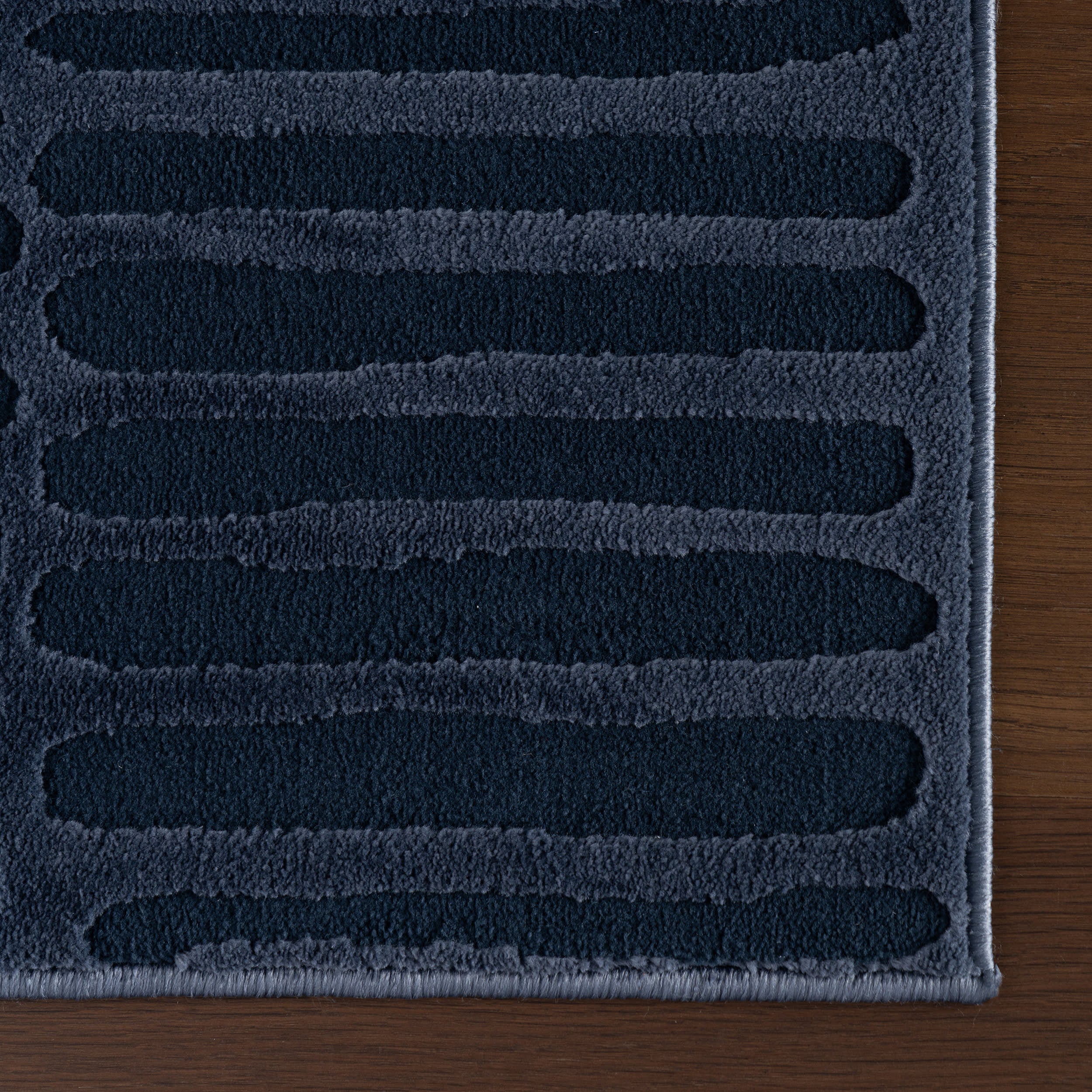 Cranbury Plush Textured Washable Rug | Blue - Image 4