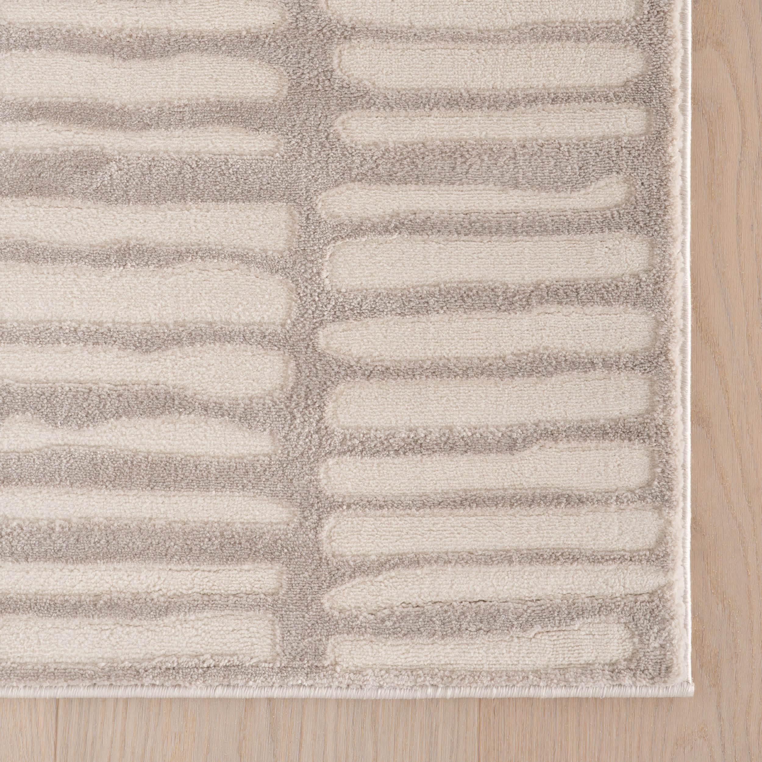 Cranbury Plush Textured Washable Rug | Cream/Grey - Image 4