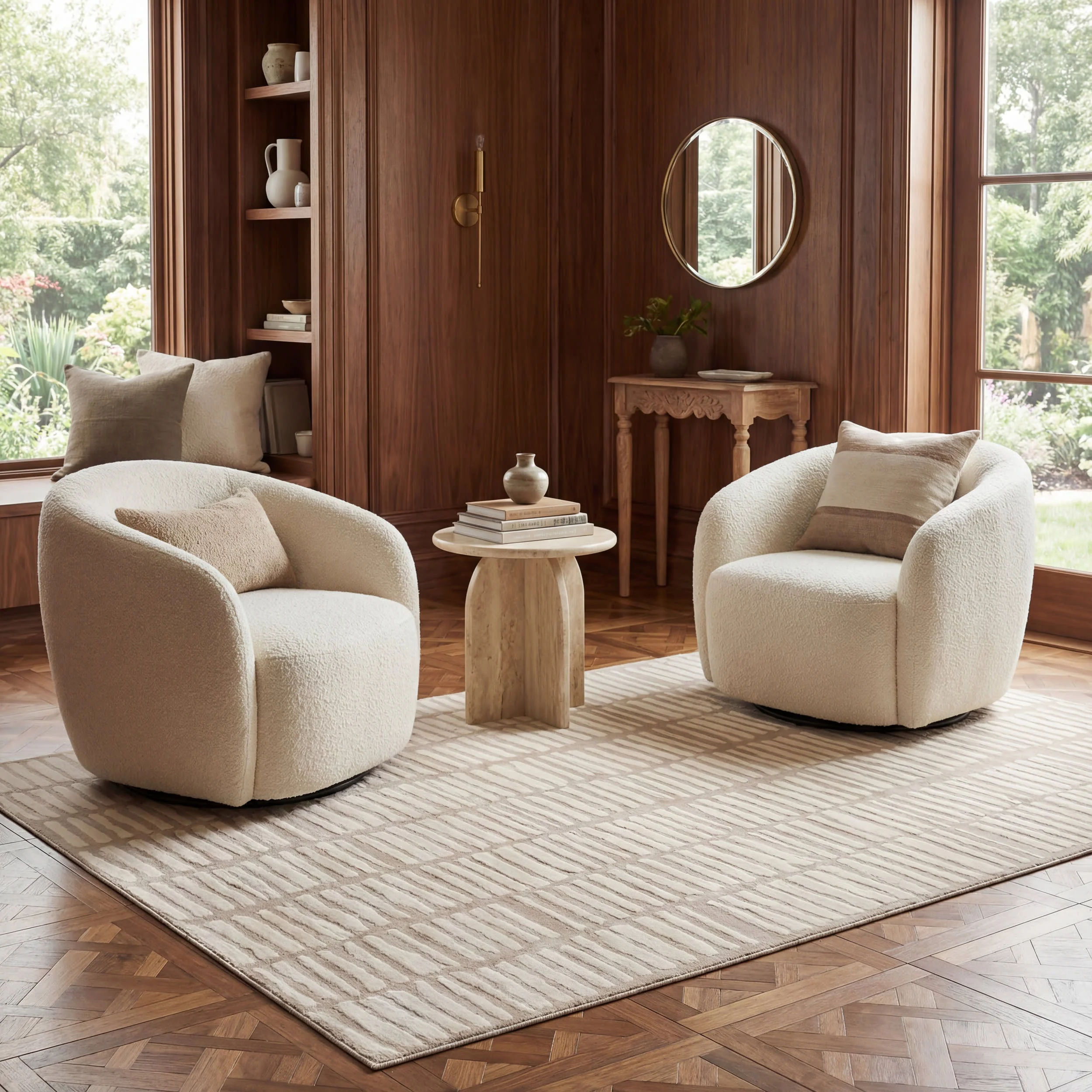 Cranbury Plush Textured Washable Rug | Cream/Grey - Image 8