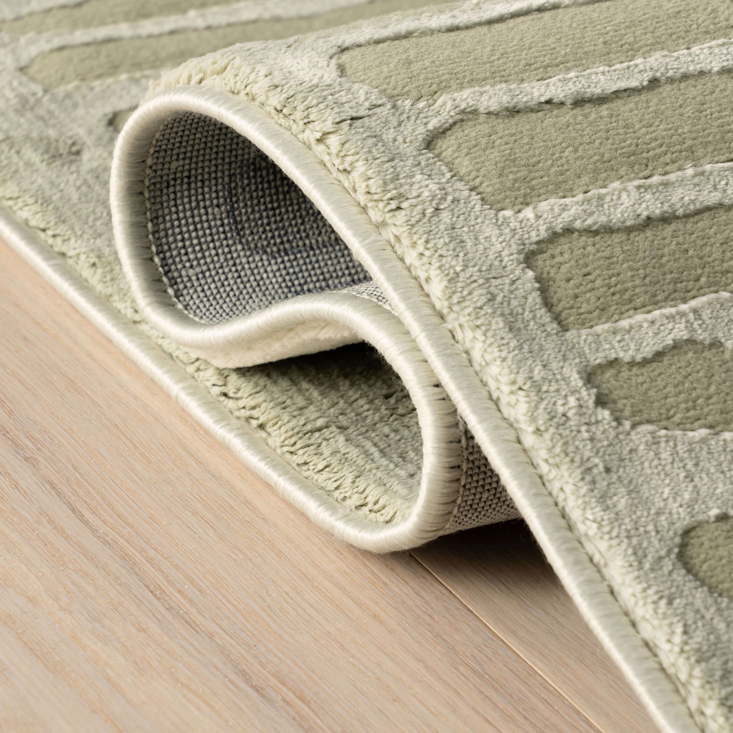 Cranbury Plush Textured Washable Rug | Light Green - Image 6