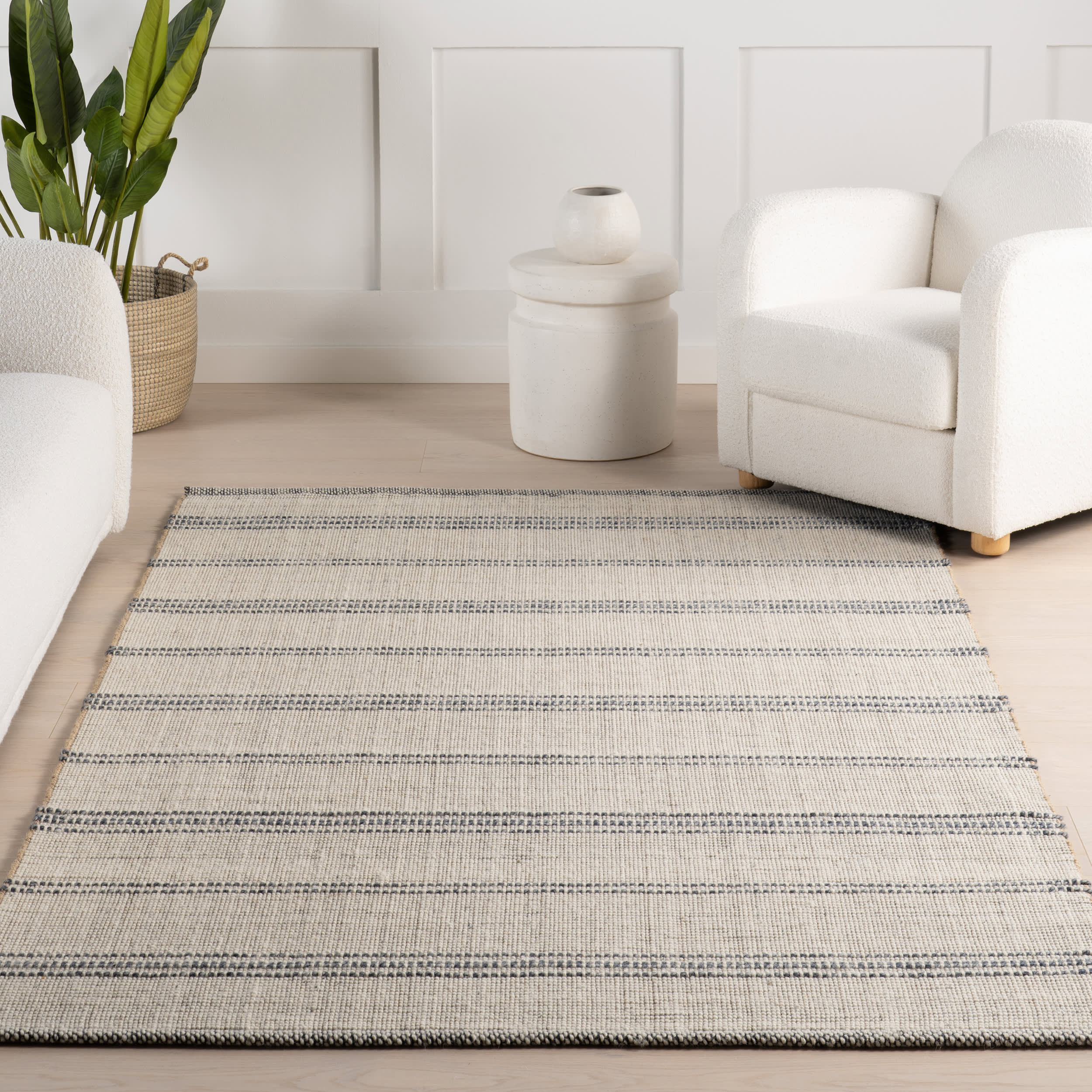 Cressida Striped Rug | Ivory - Image 5
