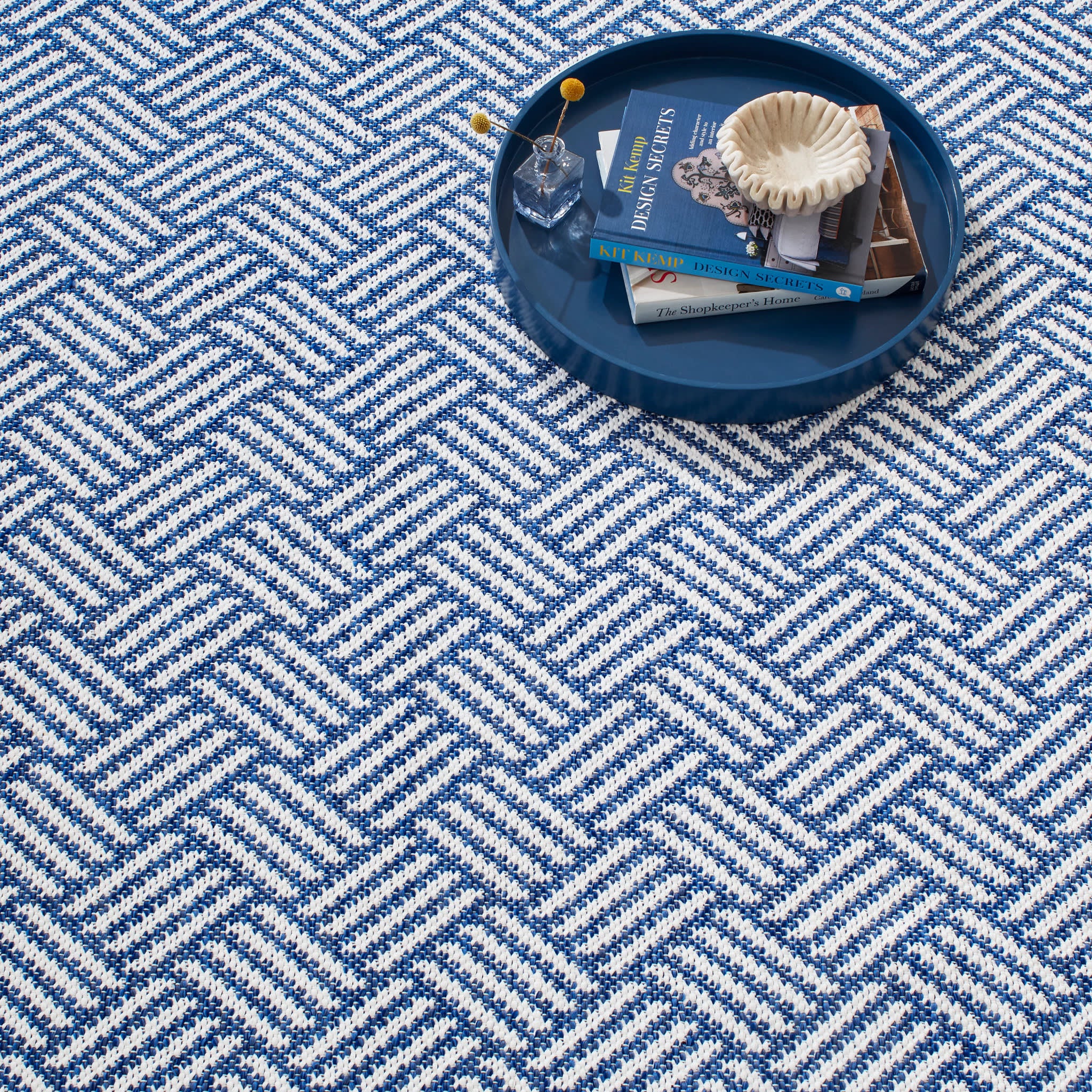 Crisscross Handwoven Indoor/Outdoor Rug | Denim - Image 3