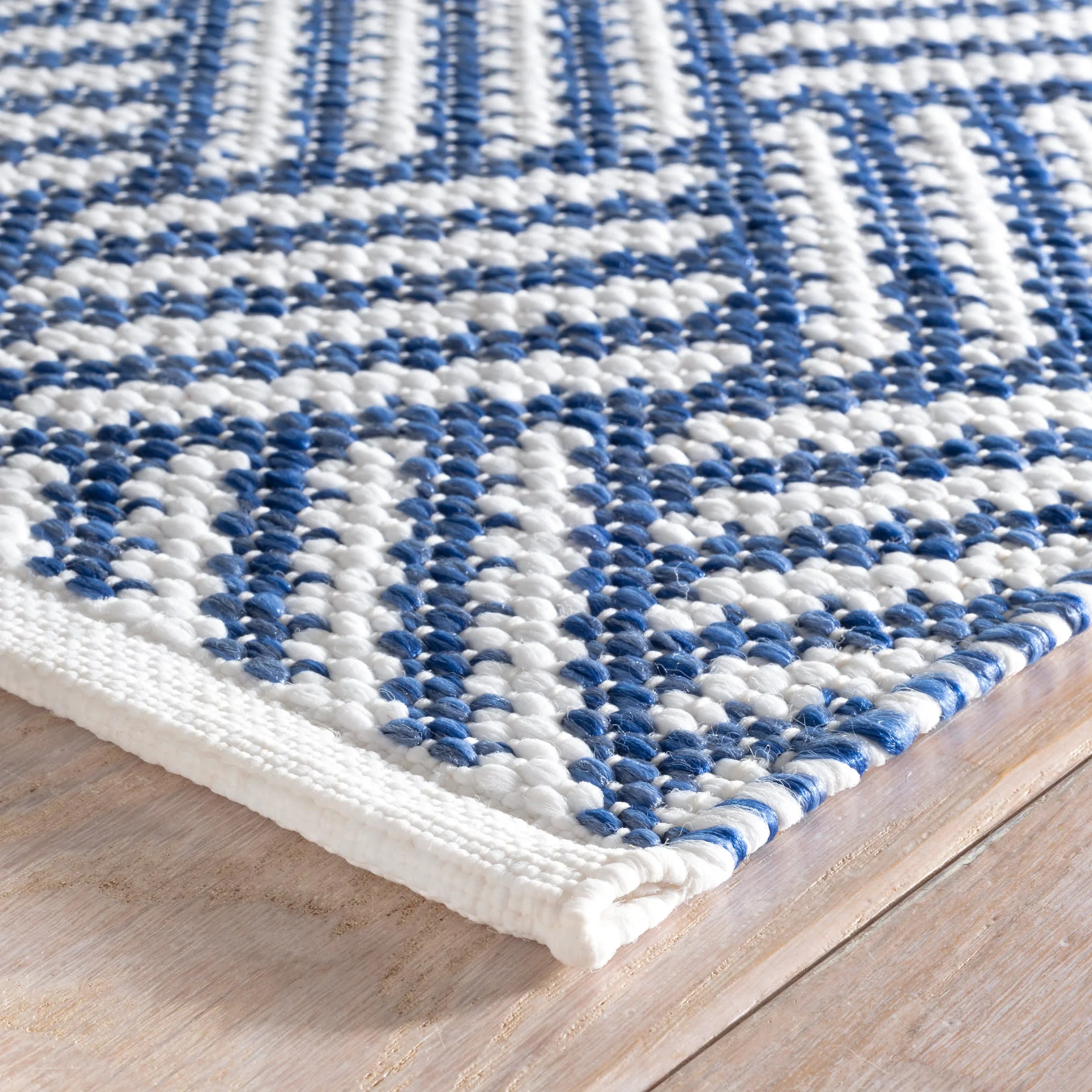 Crisscross Handwoven Indoor/Outdoor Rug | Denim - Image 4