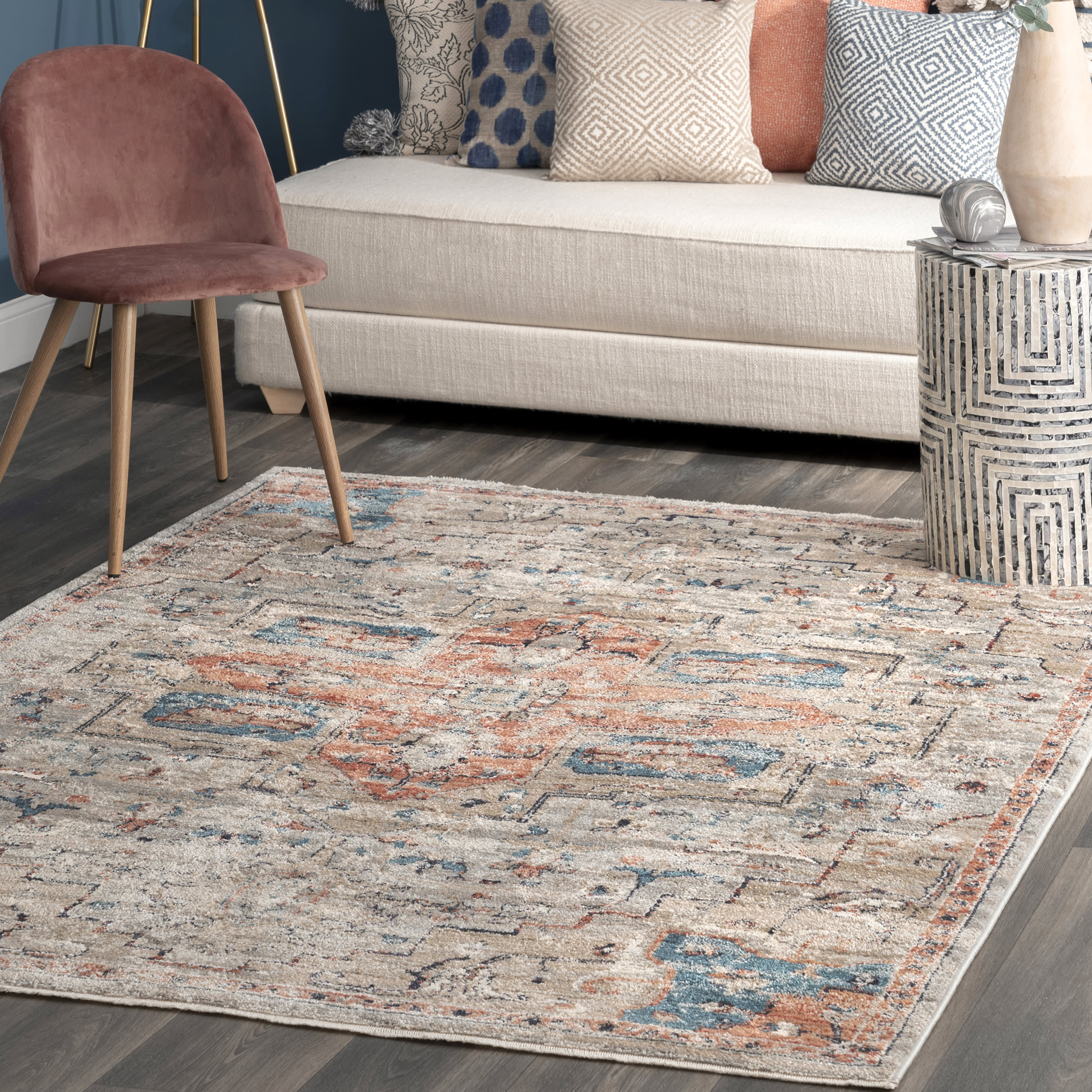 Croix Medallion Rug | Beige - Image 2