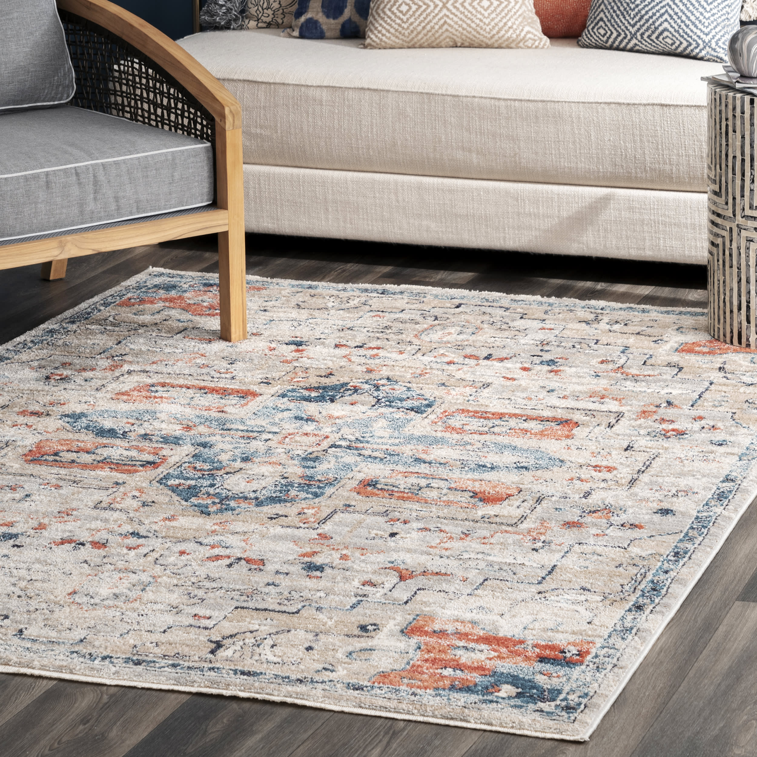 Croix Medallion Rug | Blue - Image 2