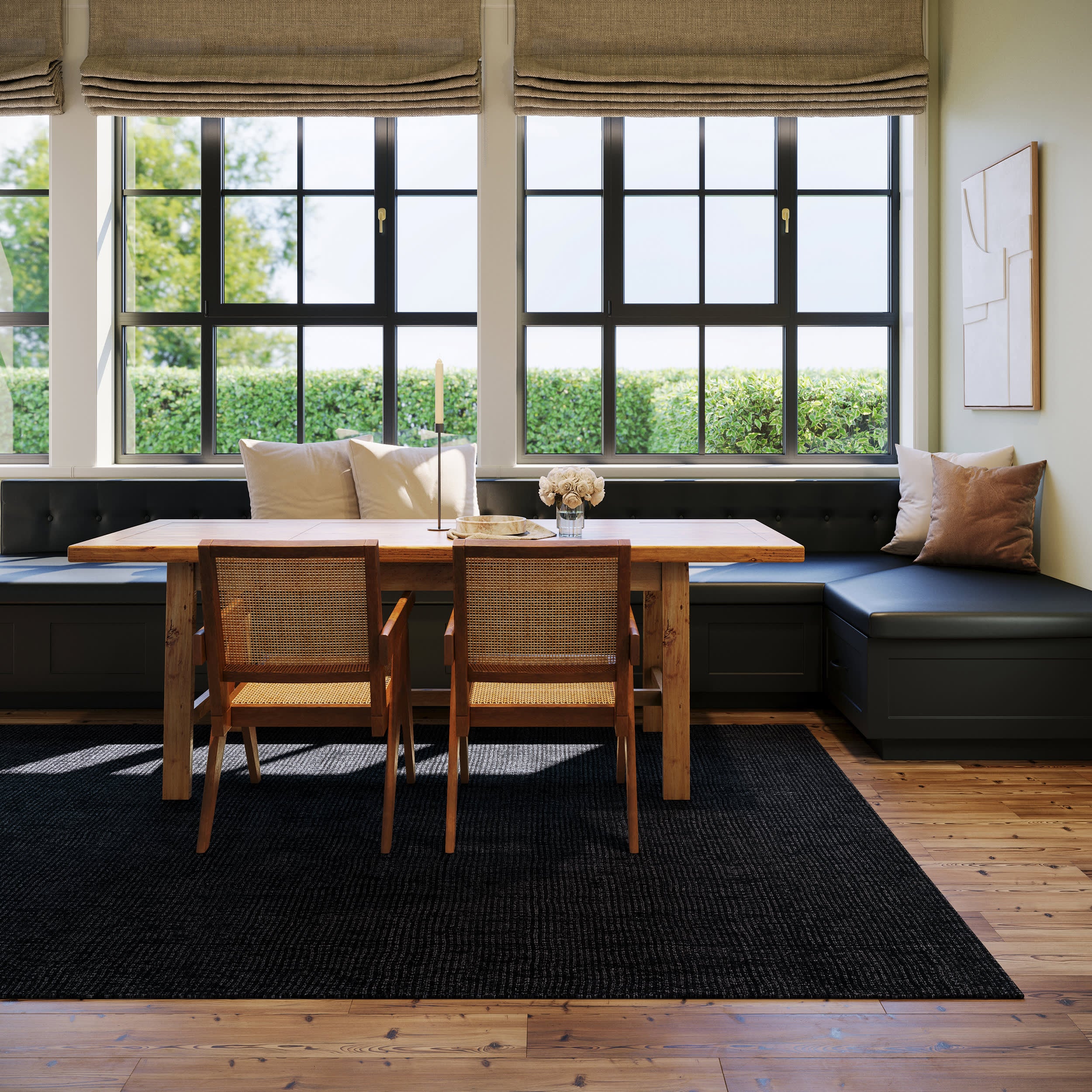 Crosby Solid Wool Rug by Nate Berkus | Black - Image 7