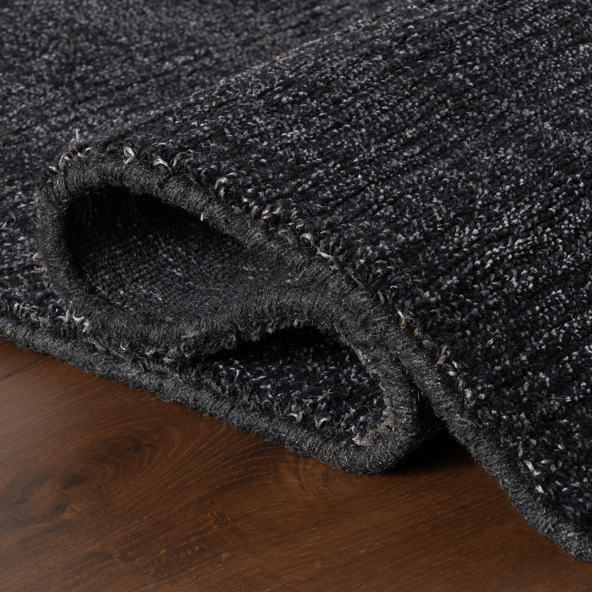 Crosby Solid Wool Rug by Nate Berkus | Black - Image 8