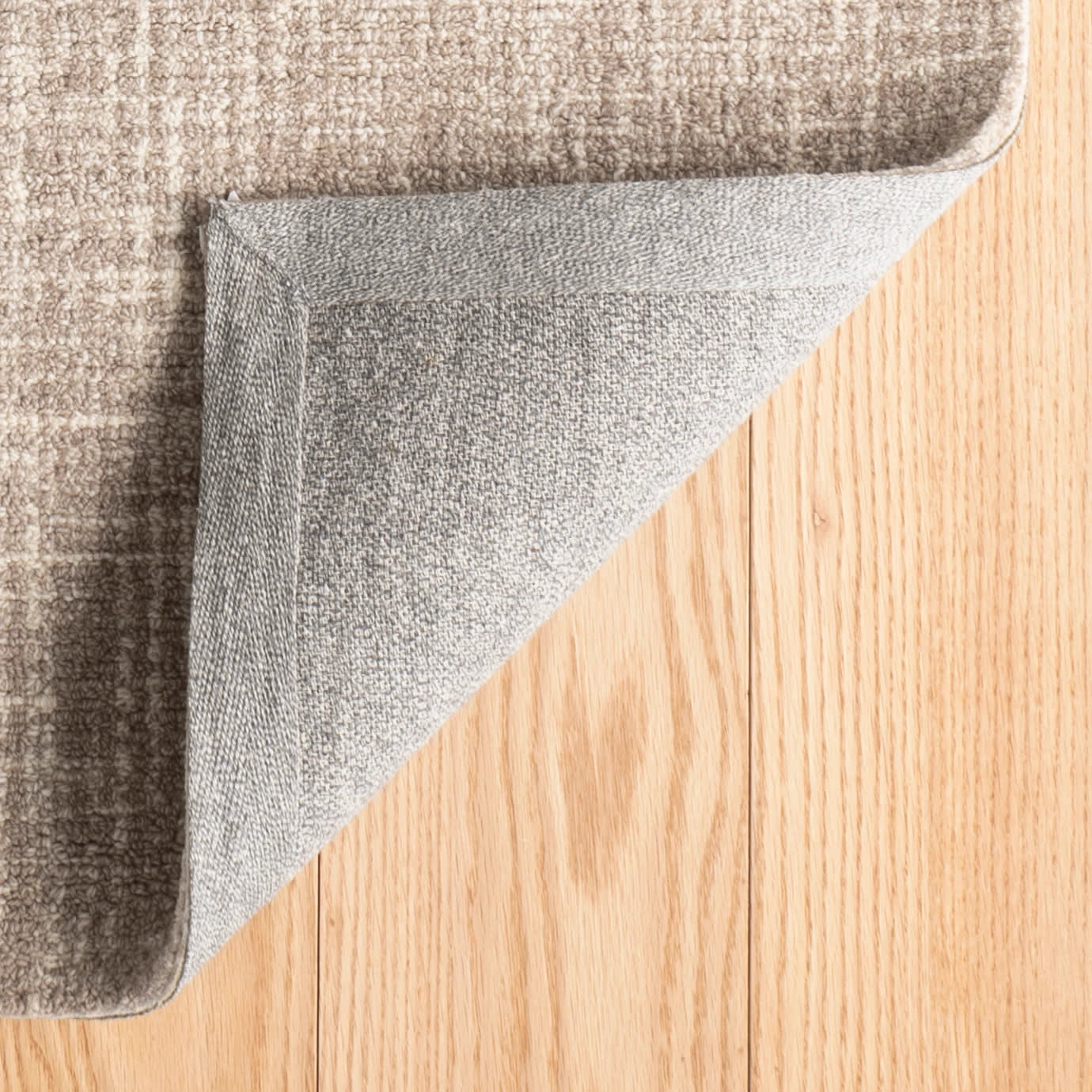Crosshatch Hand Micro Hooked Wool Rug | Sand - Image 4