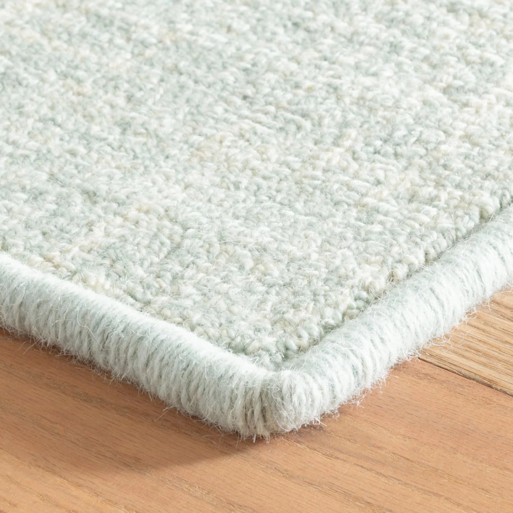 Crosshatch Hand Micro Hooked Wool Custom Rug | Sky - Image 5
