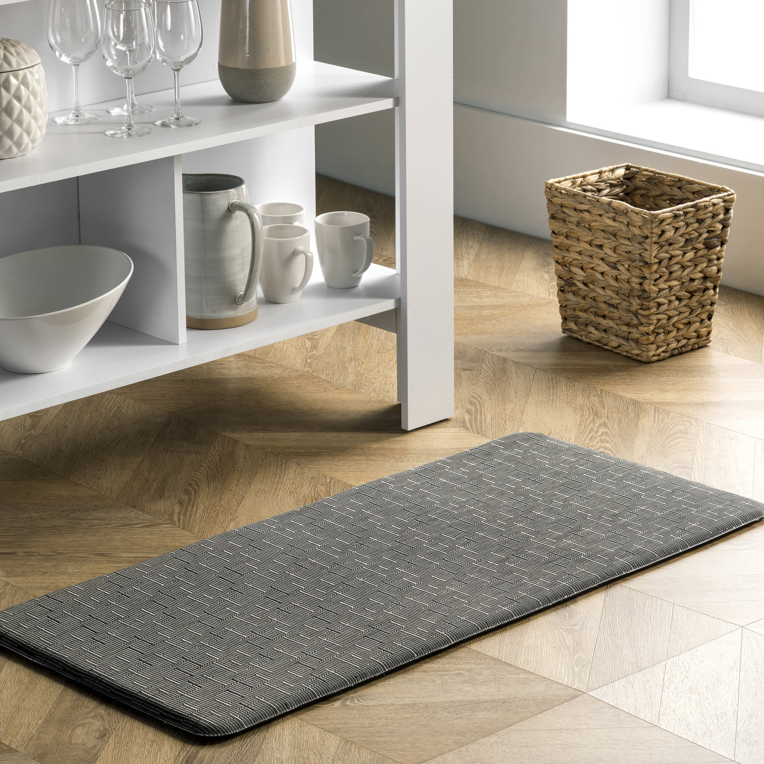 Crosshatched Woven Anti-Fatigue Mat | Dark Grey - Image 2