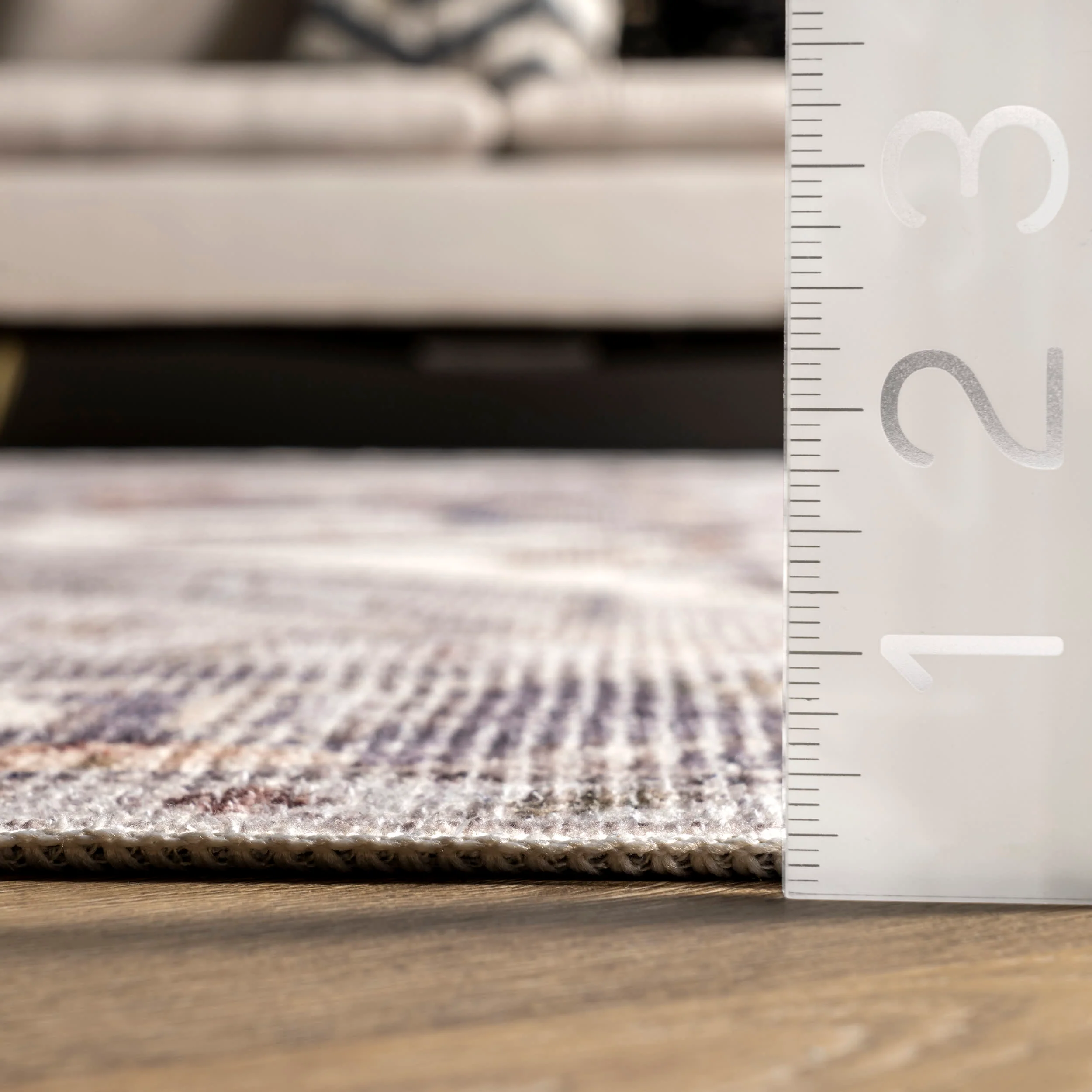 Crystalline Medallion Washable Rug | Beige - Image 5