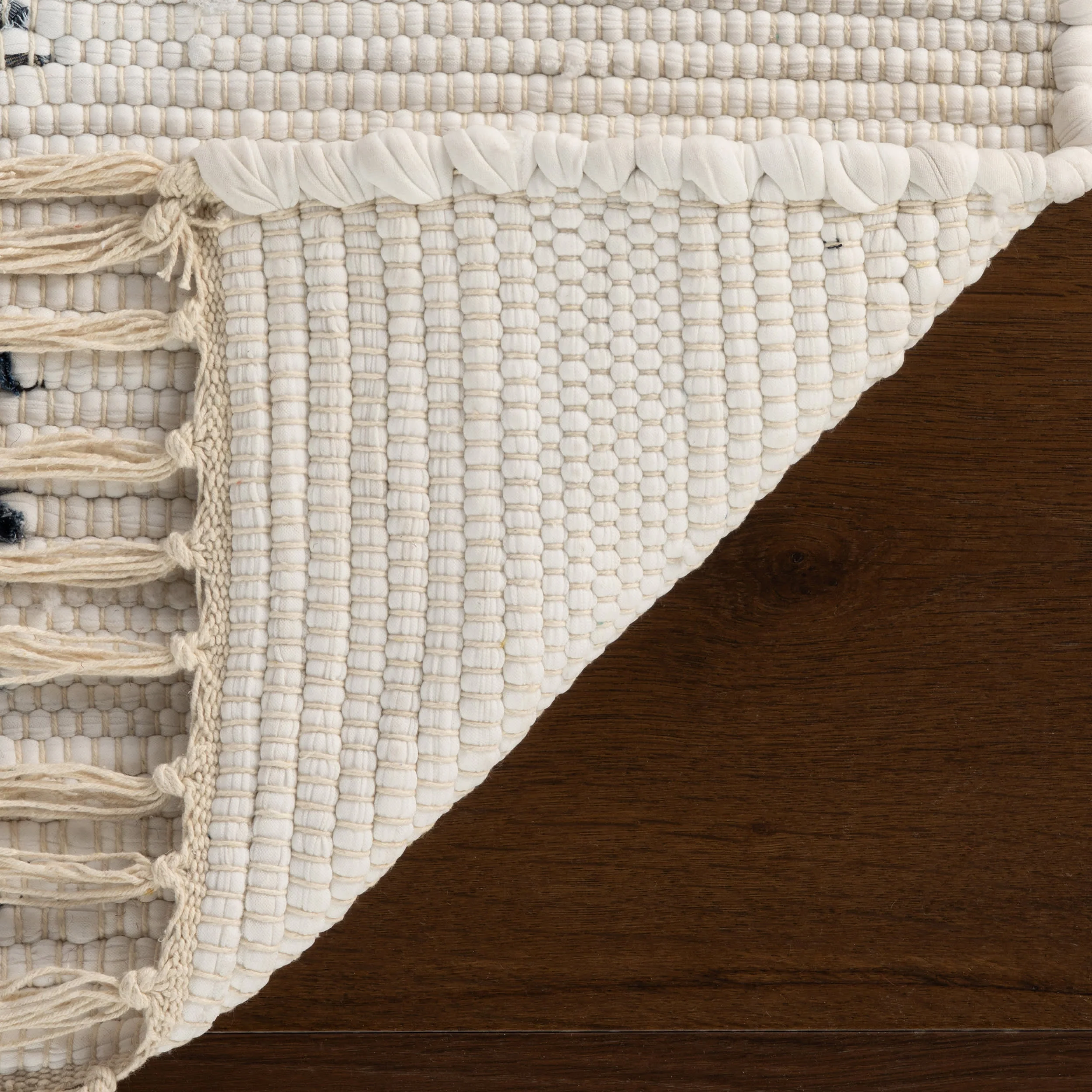 Dahara Denim Bohemian Abstract Rug | White - Image 6